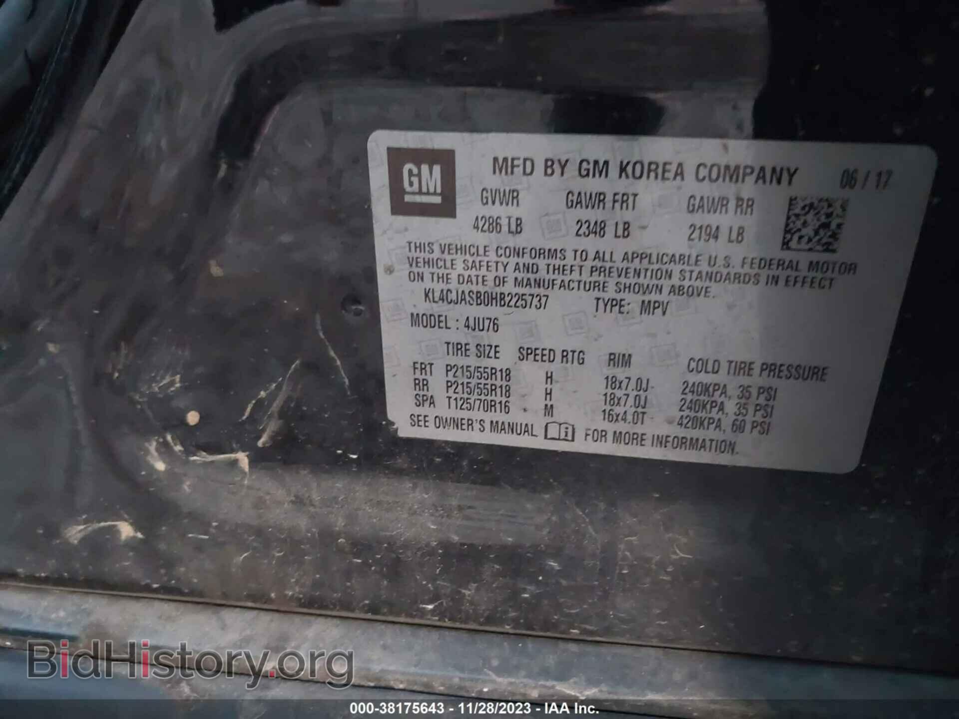 2017 BUICK ENCORE - VIN: KL4CJASB0HB225737 - Фото 9