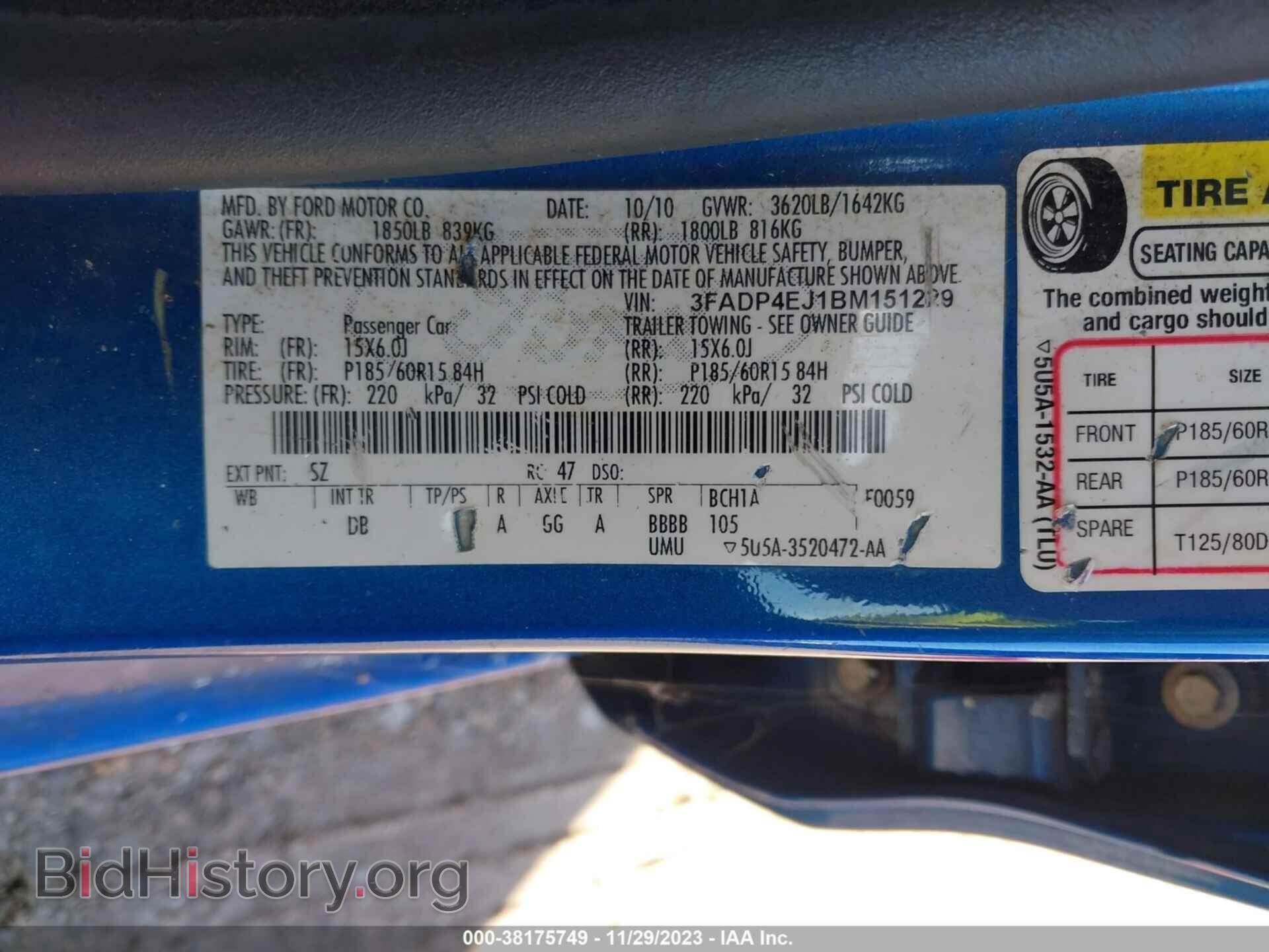 2011 FORD FIESTA - VIN: 3FADP4EJ1BM151229 - Фото 9