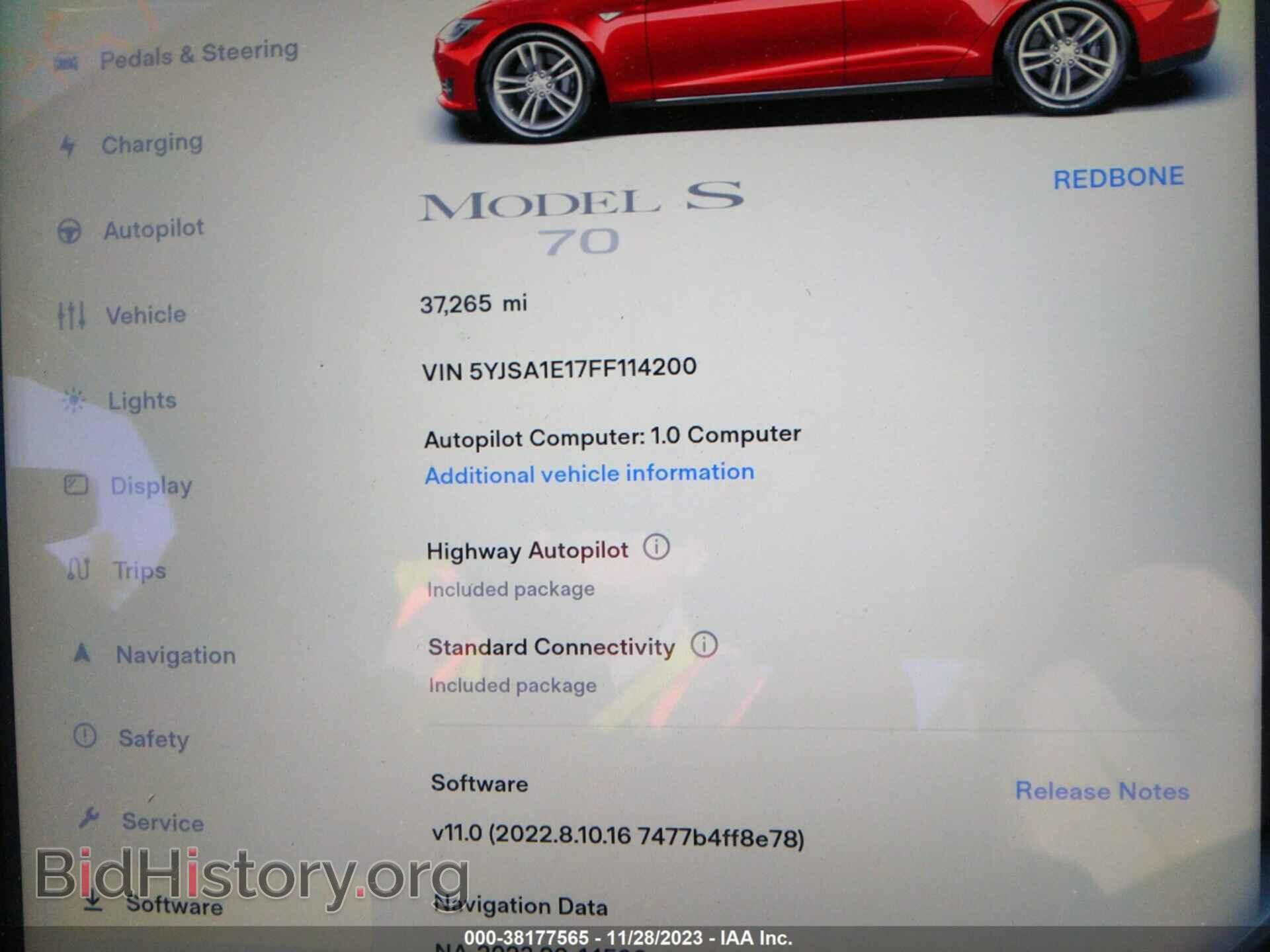 2015 TESLA MODEL S - VIN: 5YJSA1E17FF114200 - Photo 7