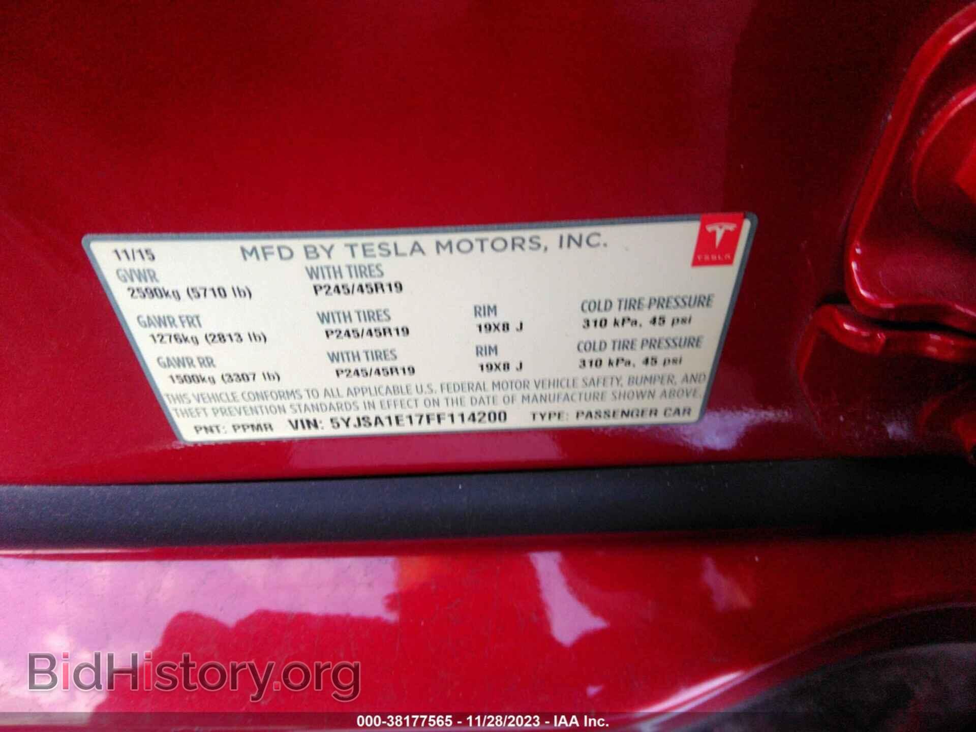 2015 TESLA MODEL S - VIN: 5YJSA1E17FF114200 - Photo 9