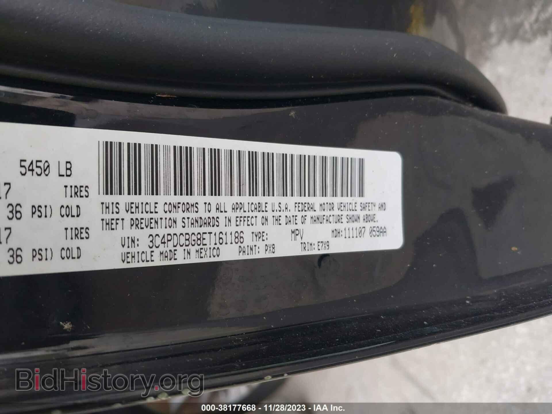 2014 DODGE JOURNEY - VIN: 3C4PDCBG8ET161186 - Фото 9