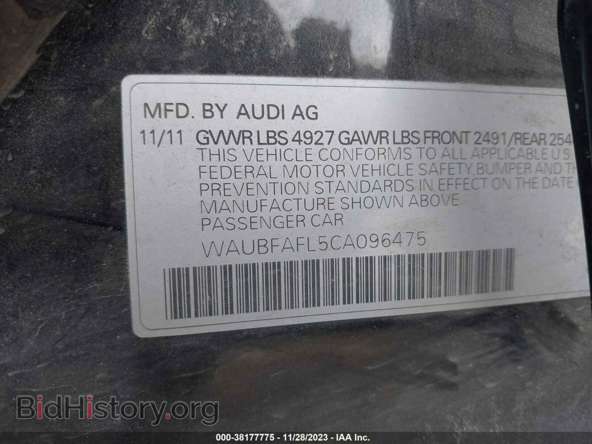 2012 AUDI A4 - VIN: WAUBFAFL5CA096475 - Фото 9