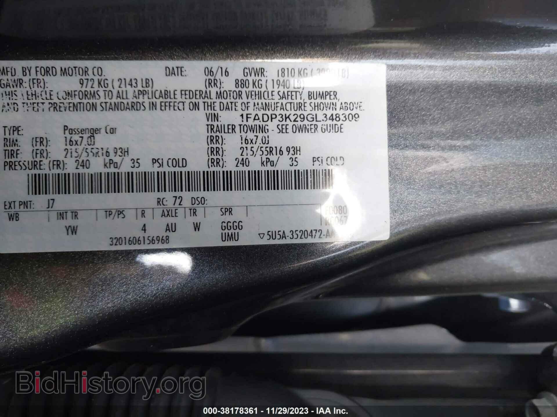 2016 FORD FOCUS - VIN: 1FADP3K29GL348309 - Фото 9