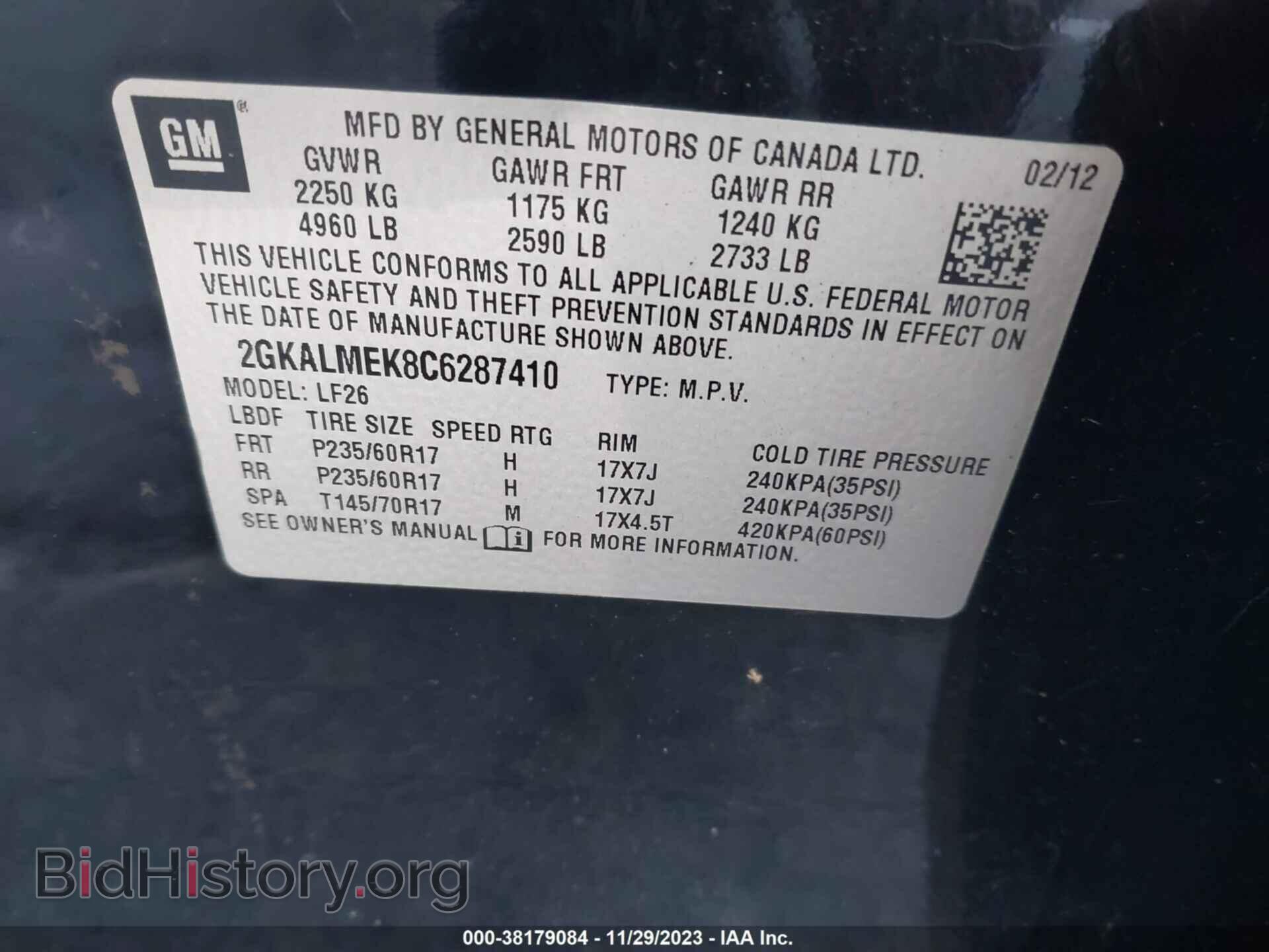 2012 GMC TERRAIN - VIN: 2GKALMEK8C6287410 - Photo 9