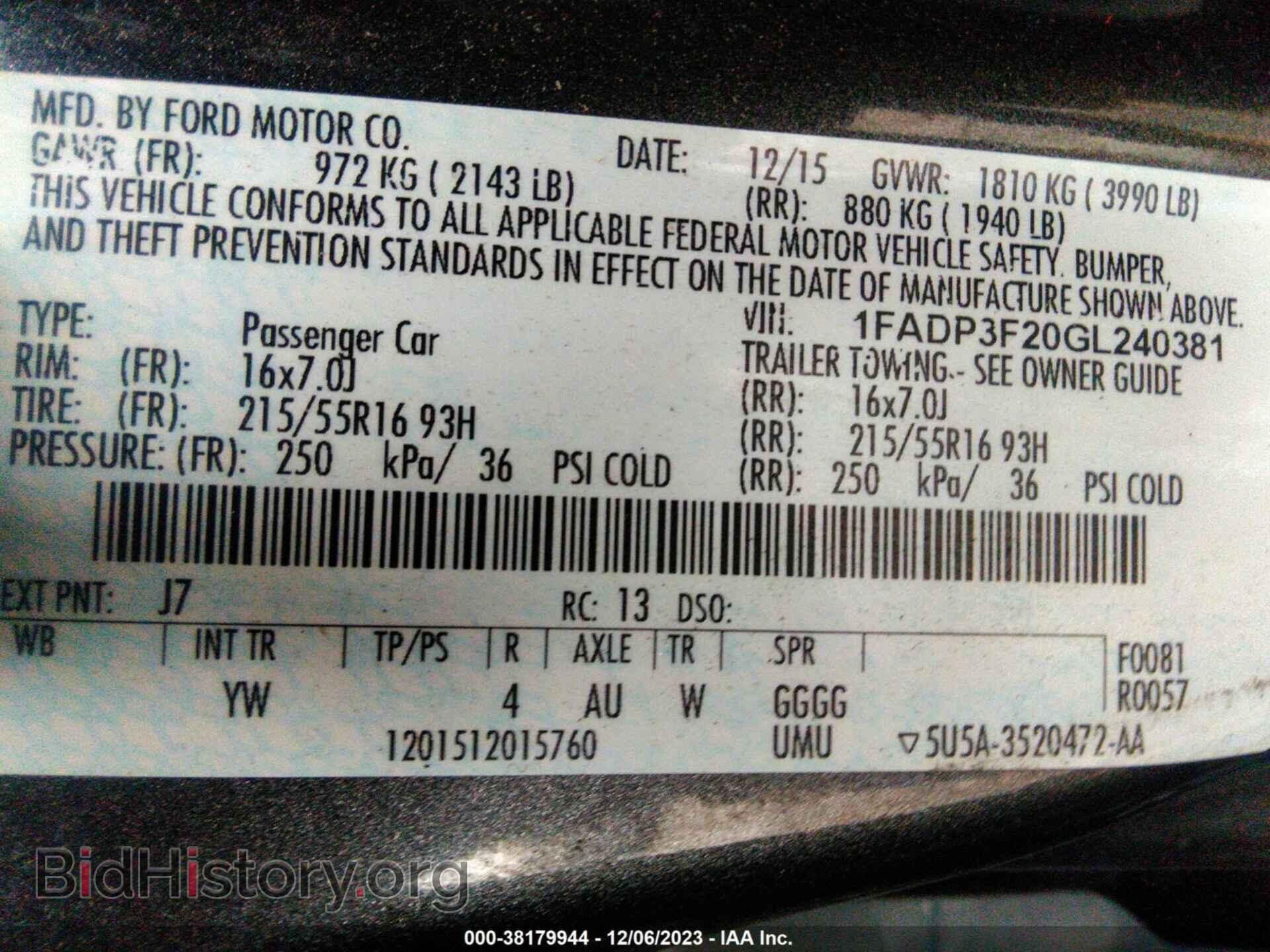 2016 FORD FOCUS - VIN: 1FADP3F20GL240381 - Фото 9