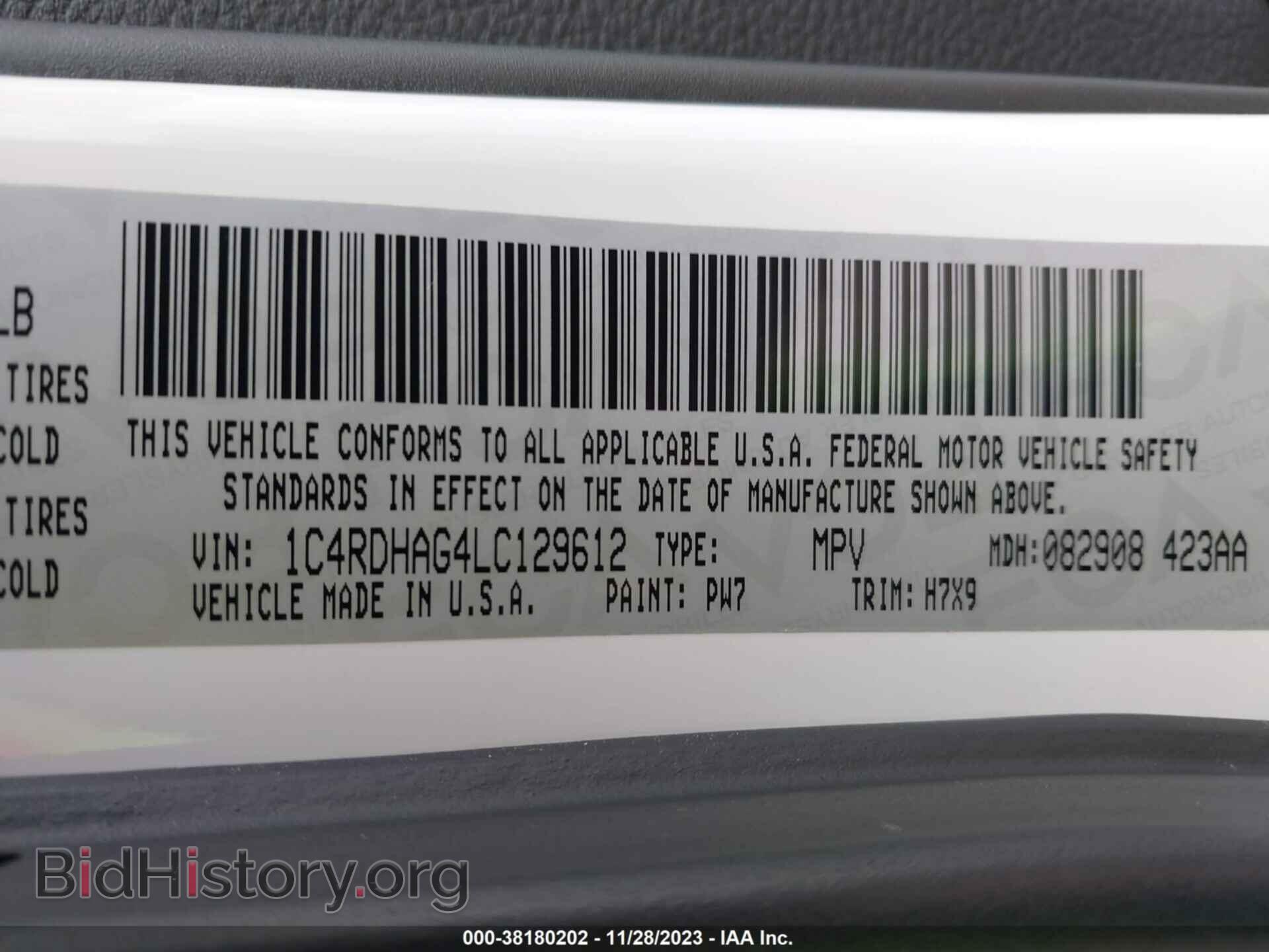 2020 DODGE DURANGO - VIN: 1C4RDHAG4LC129612 - Фото 9