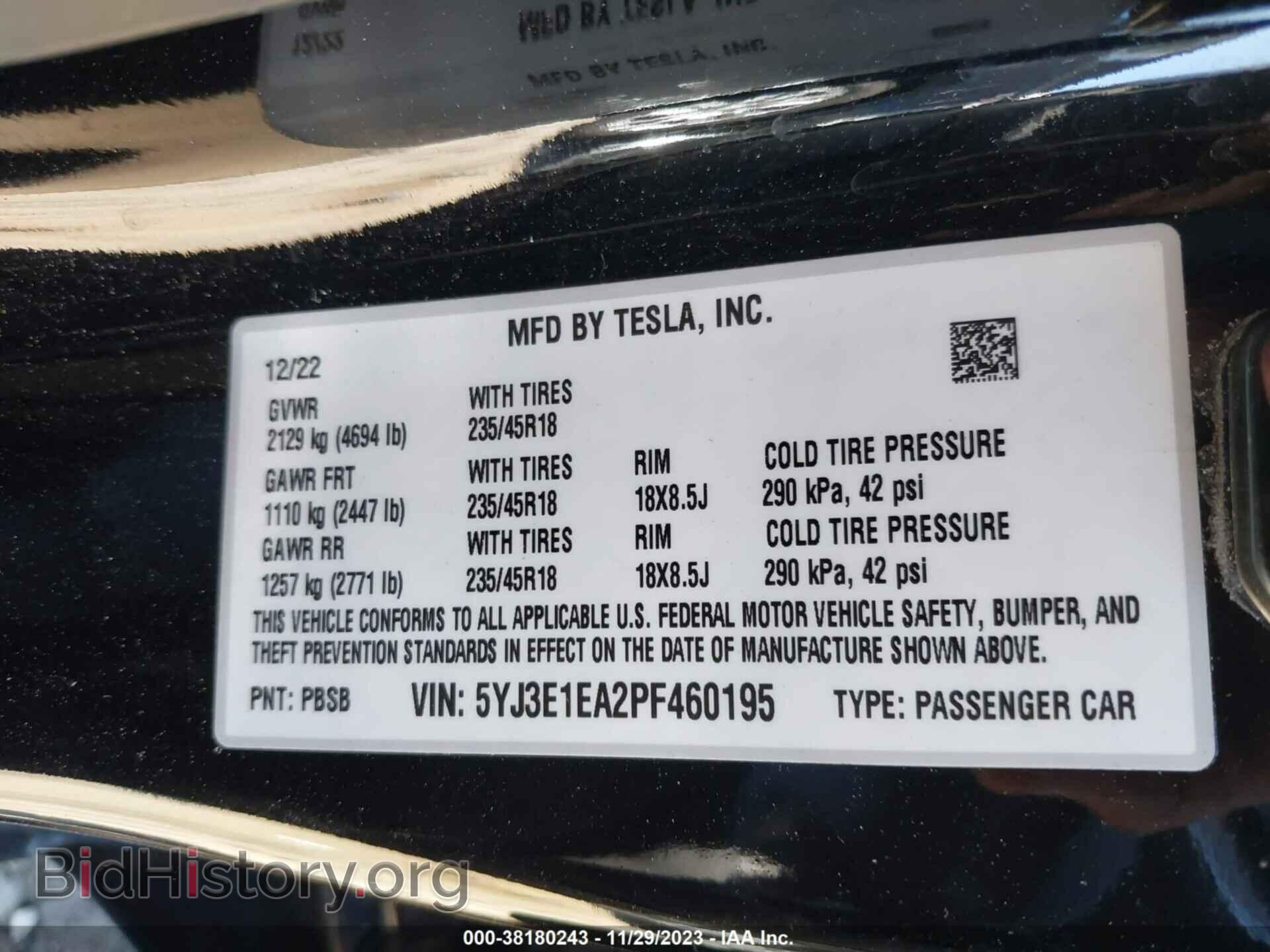 2023 TESLA MODEL 3 - VIN: 5YJ3E1EA2PF460195 - Фото 9
