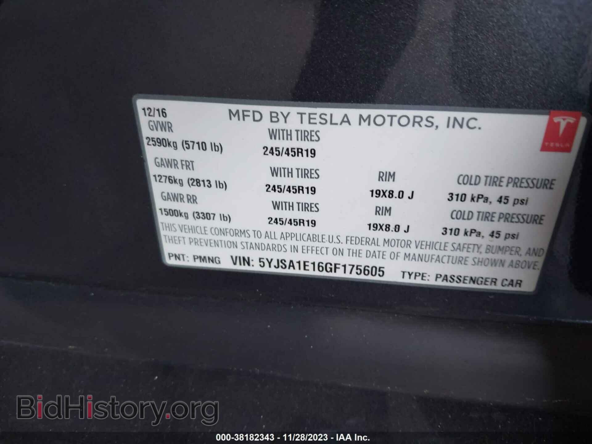 2016 TESLA MODEL S - VIN: 5YJSA1E16GF175605 - Photo 9
