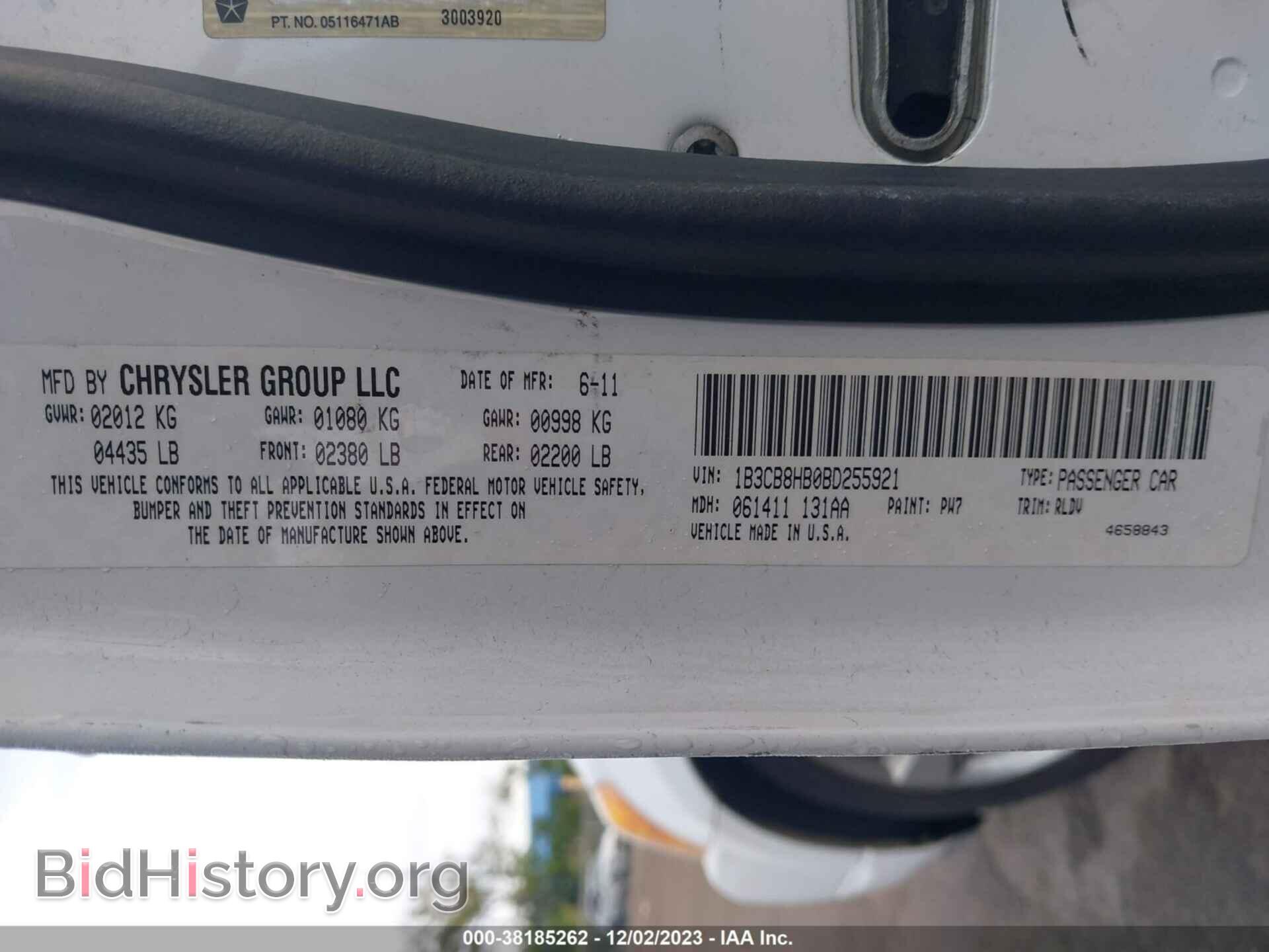 2011 DODGE CALIBER - VIN: 1B3CB8HB0BD255921 - Photo 9