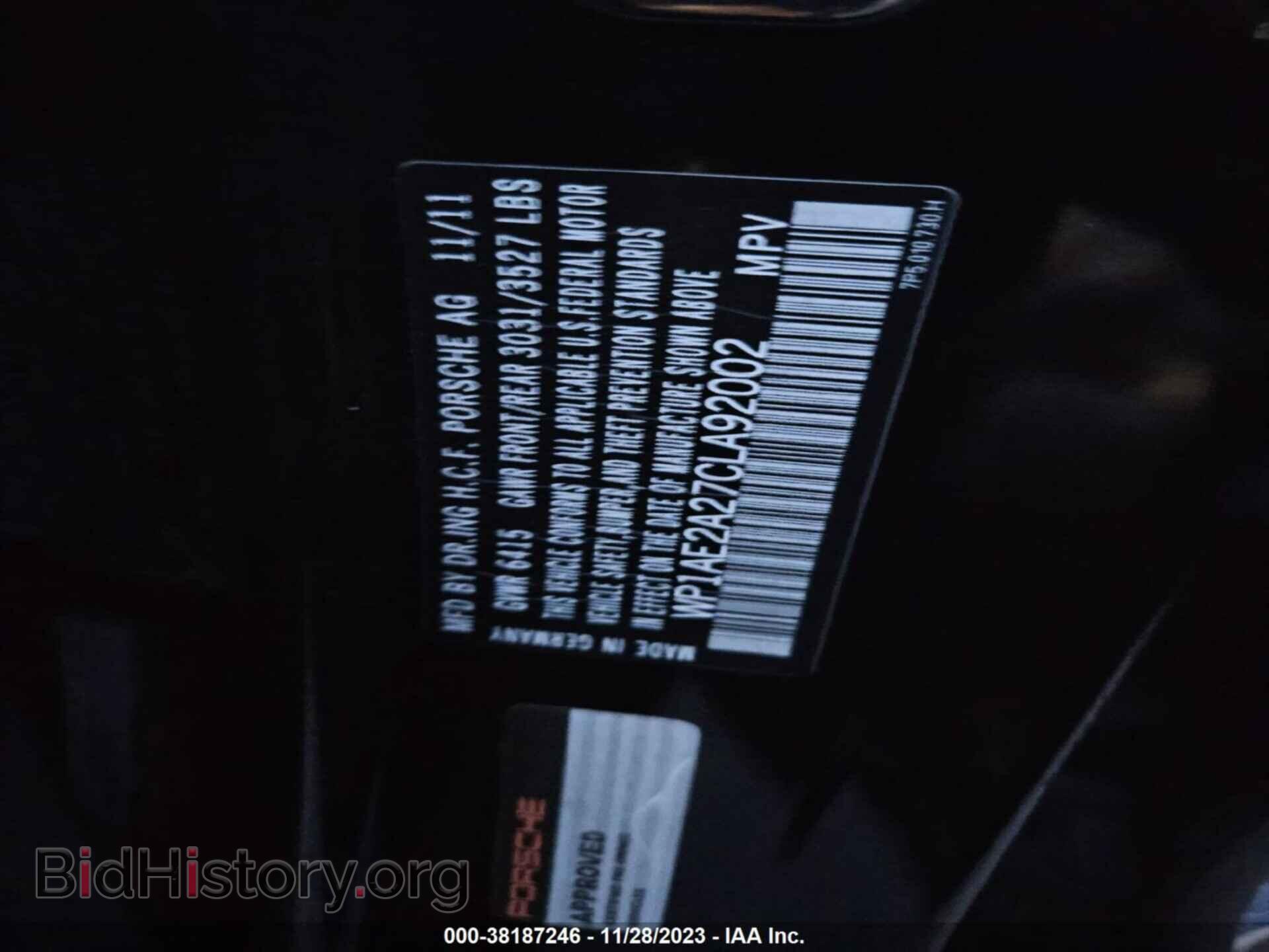 2012 PORSCHE CAYENNE - VIN: WP1AE2A27CLA92002 - Photo 8