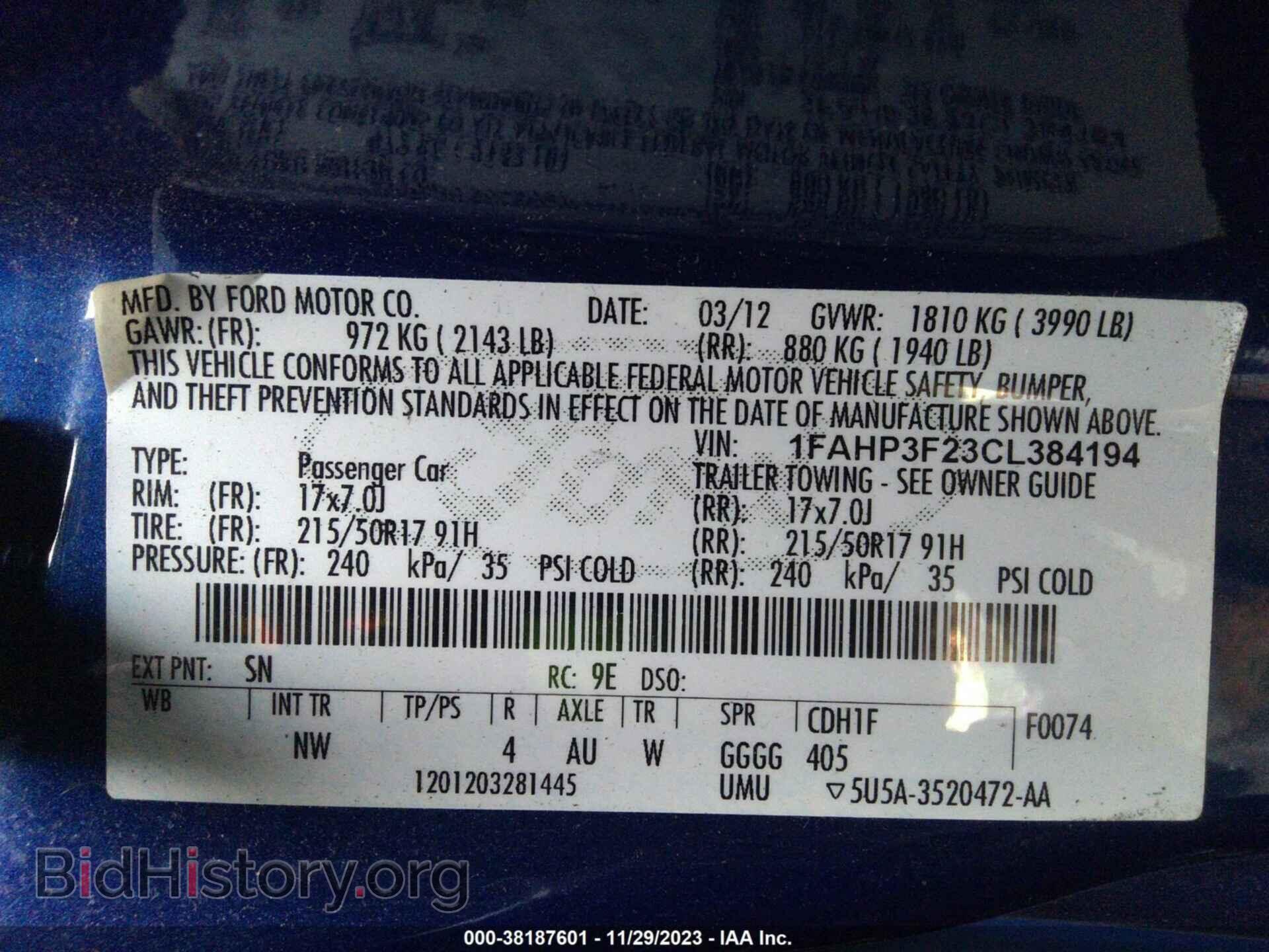 2012 FORD FOCUS - VIN: 1FAHP3F23CL384194 - Photo 9