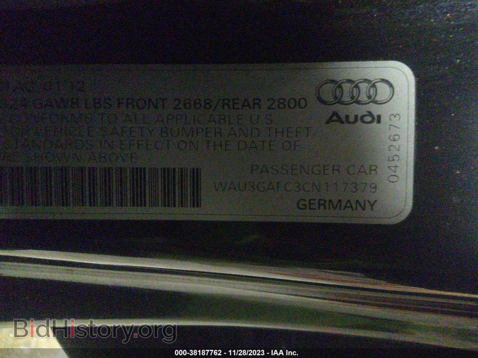 2012 AUDI A7 - VIN: WAU3GAFC3CN117379 - Фото 9