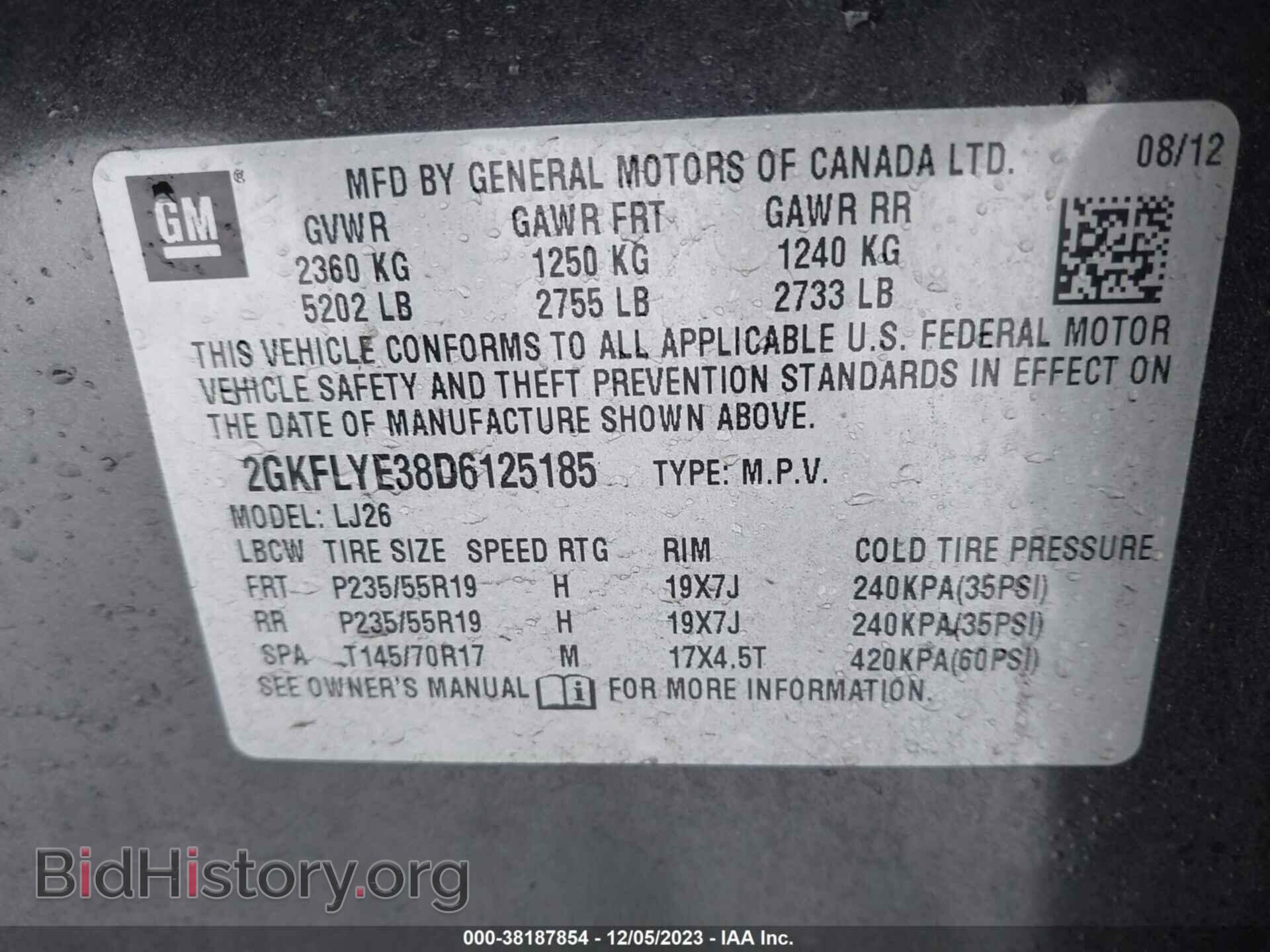 2013 GMC TERRAIN - VIN: 2GKFLYE38D6125185 - Photo 9