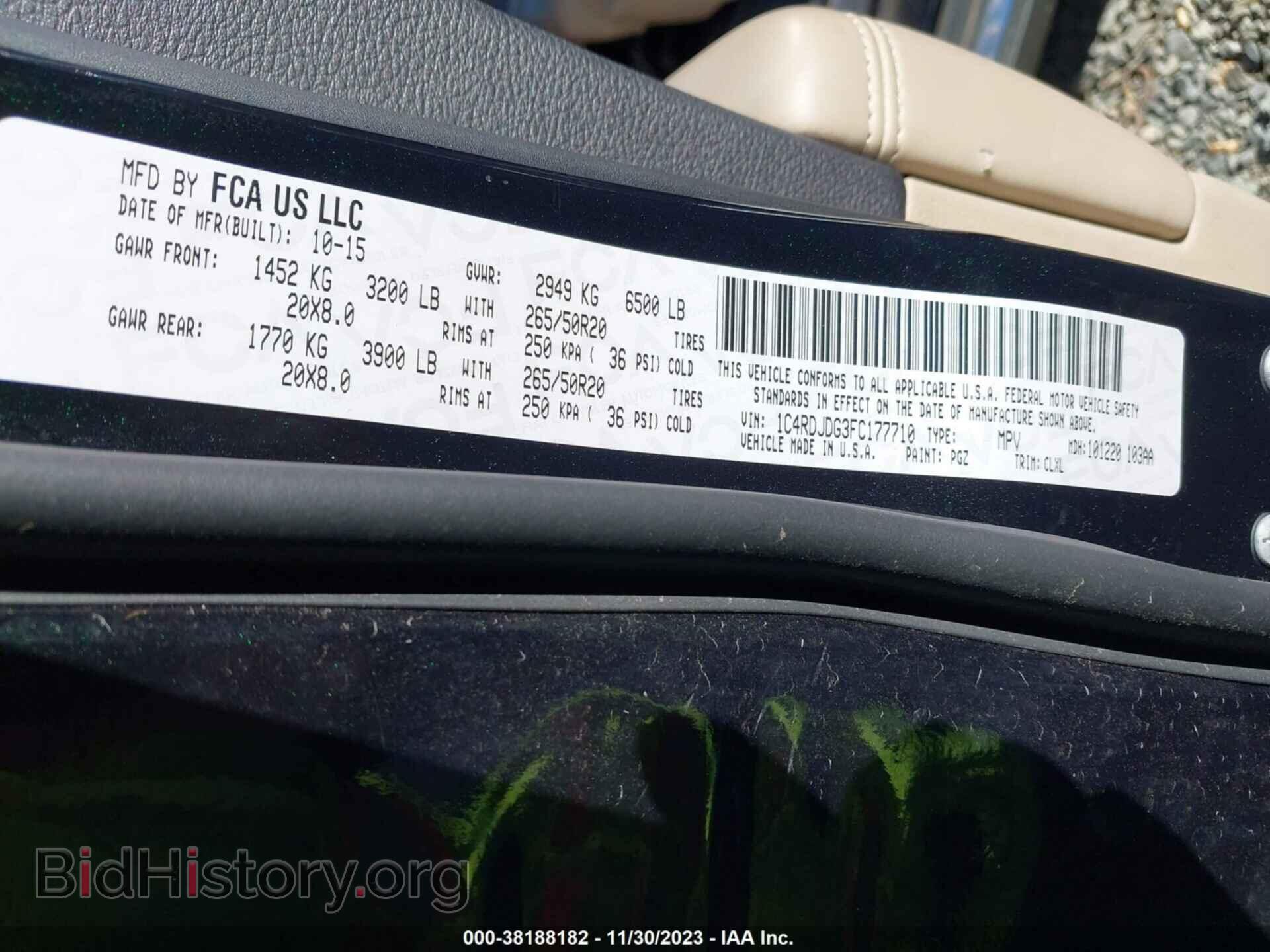 2015 DODGE DURANGO - VIN: 1C4RDJDG3FC177710 - Photo 9