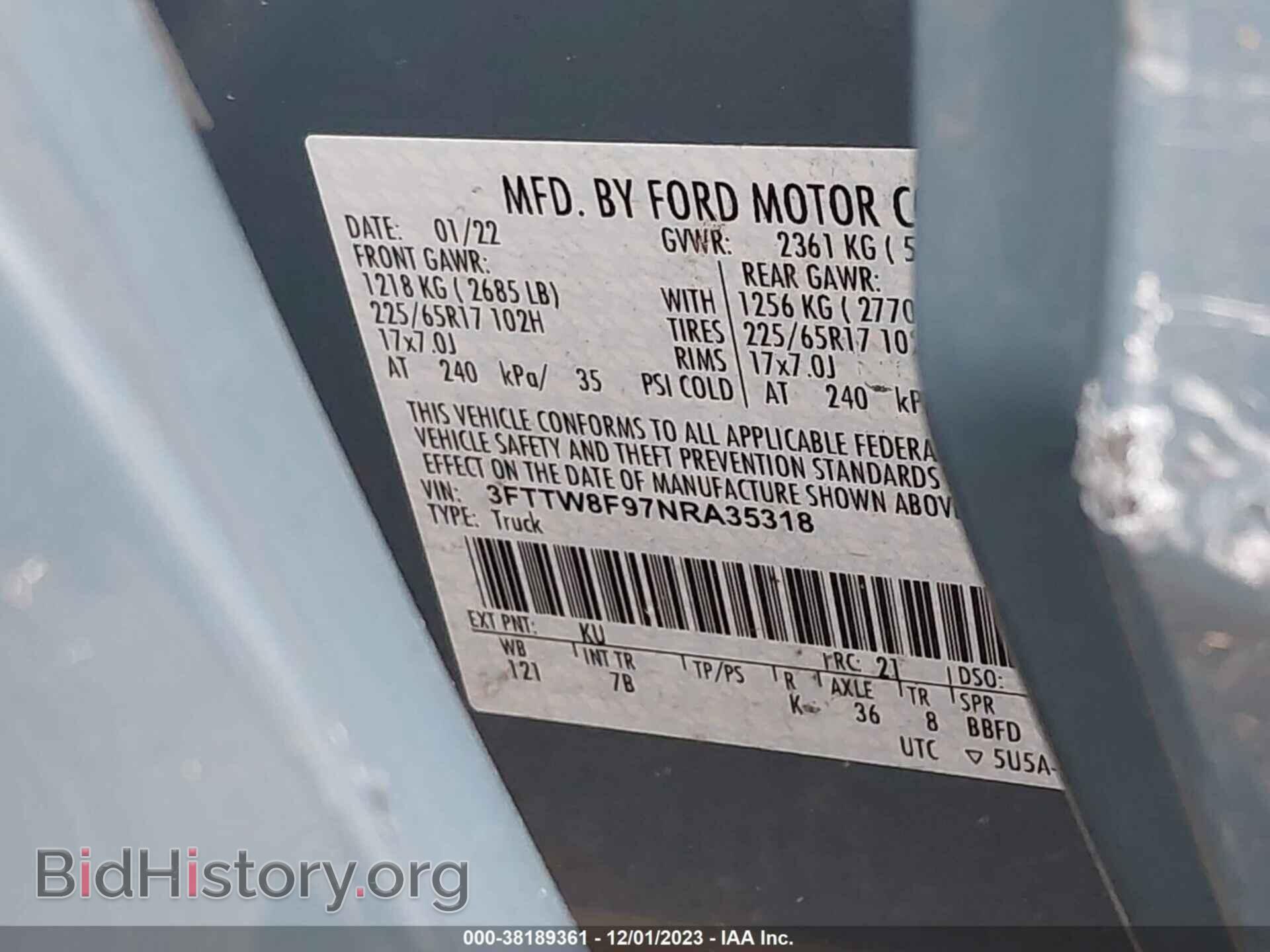2022 FORD MAVERICK - VIN: 3FTTW8F97NRA35318 - Фото 9