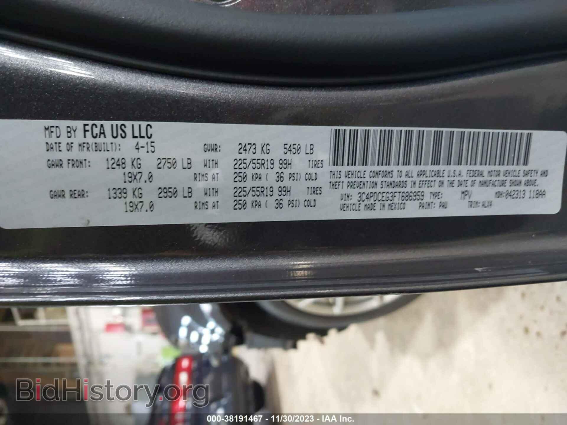 2015 DODGE JOURNEY - VIN: 3C4PDCEG3FT686959 - Photo 9