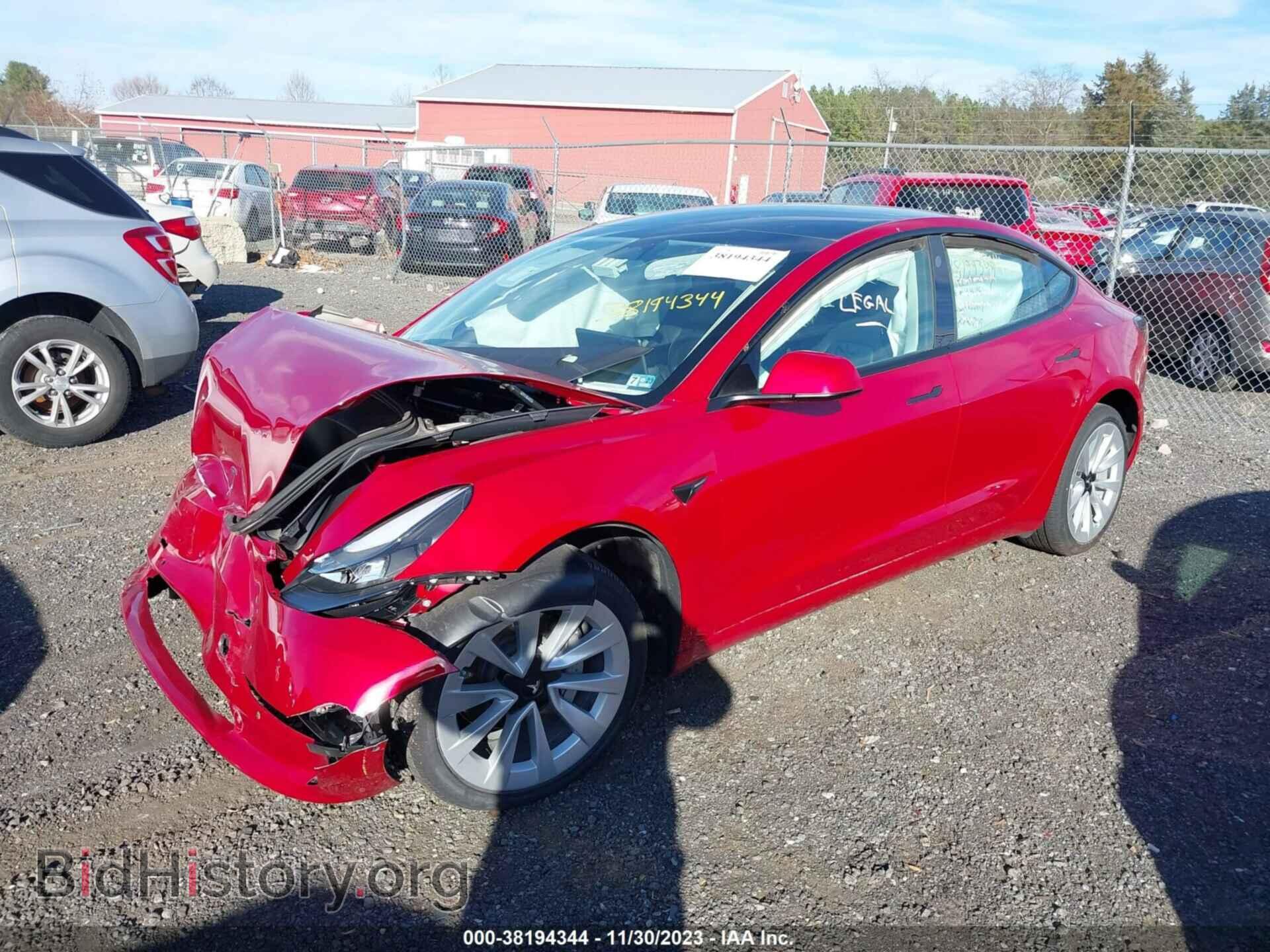 2022 TESLA MODEL 3 - VIN: 5YJ3E1EA1NF289176 - Фото 2