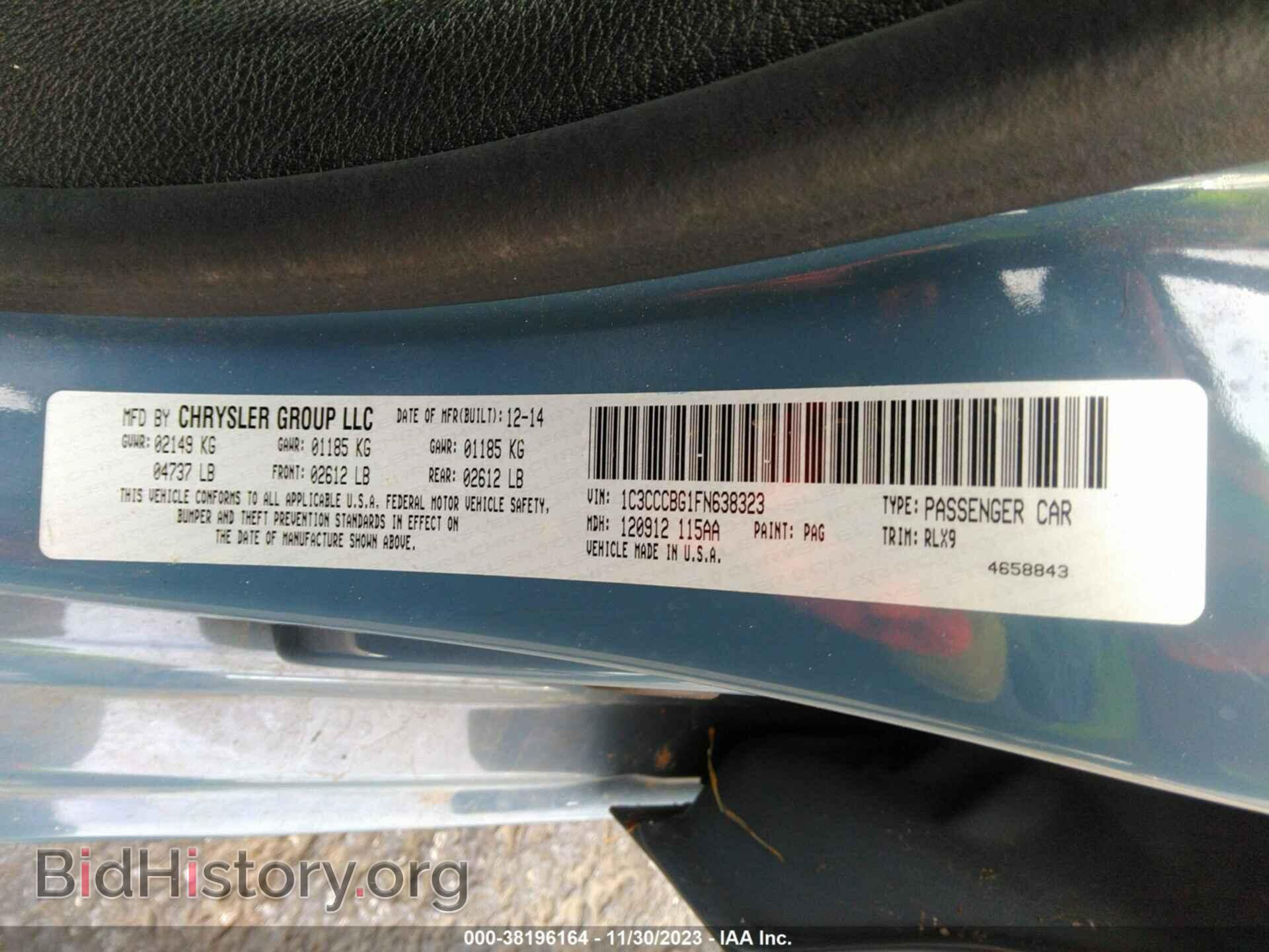 2015 CHRYSLER 200 - VIN: 1C3CCCBG1FN638323 - Фото 9