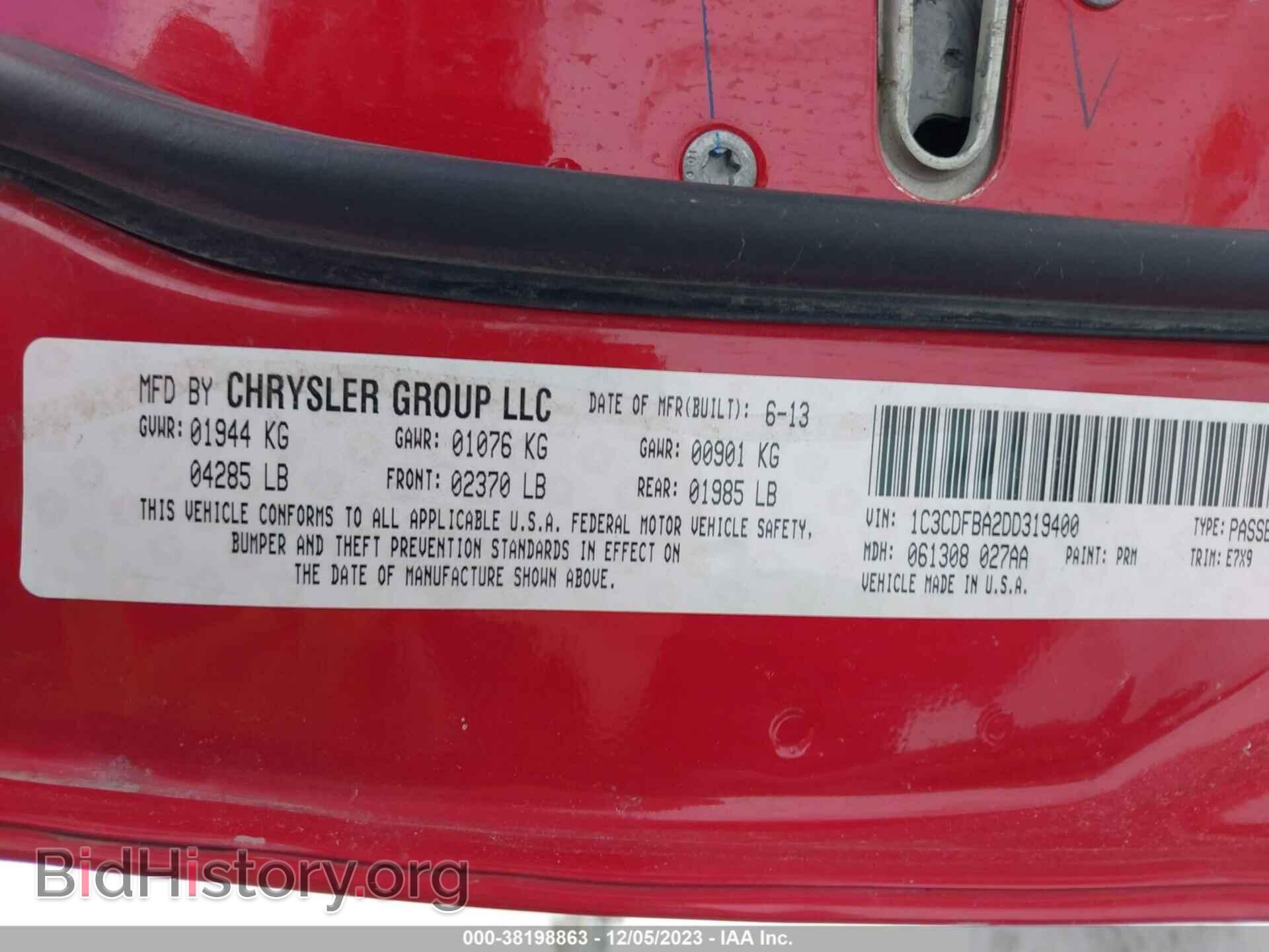 2013 DODGE DART - VIN: 1C3CDFBA2DD319400 - Photo 9