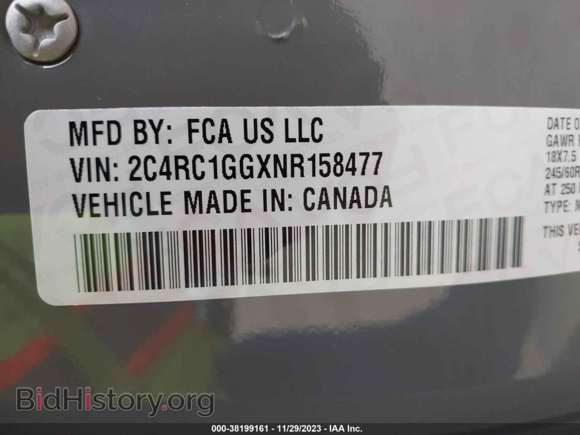 2022 CHRYSLER PACIFICA - VIN: 2C4RC1GGXNR158477 - Фото 9