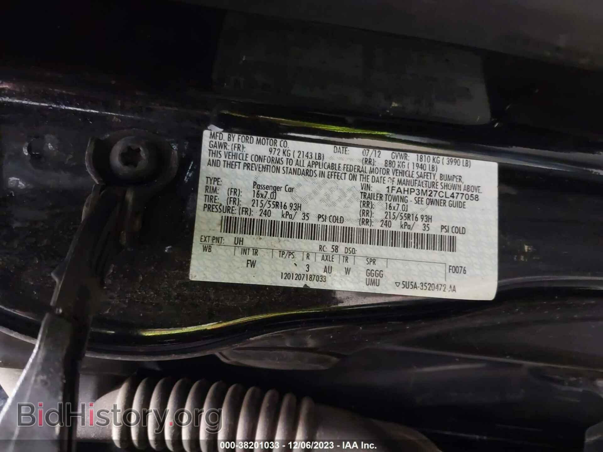 2012 FORD FOCUS - VIN: 1FAHP3M27CL477058 - Фото 9