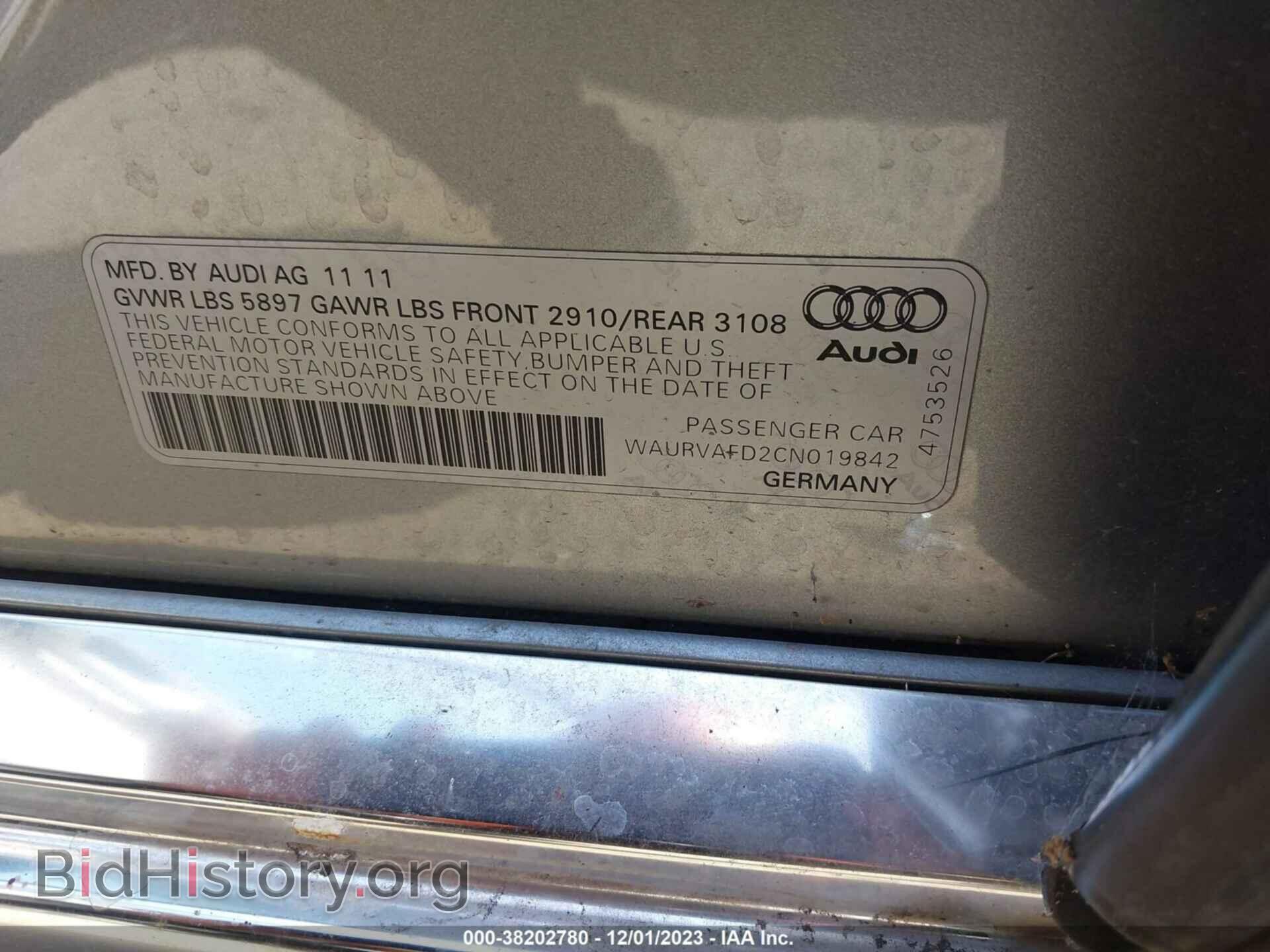 2012 AUDI A8 L - VIN: WAURVAFD2CN019842 - Photo 9