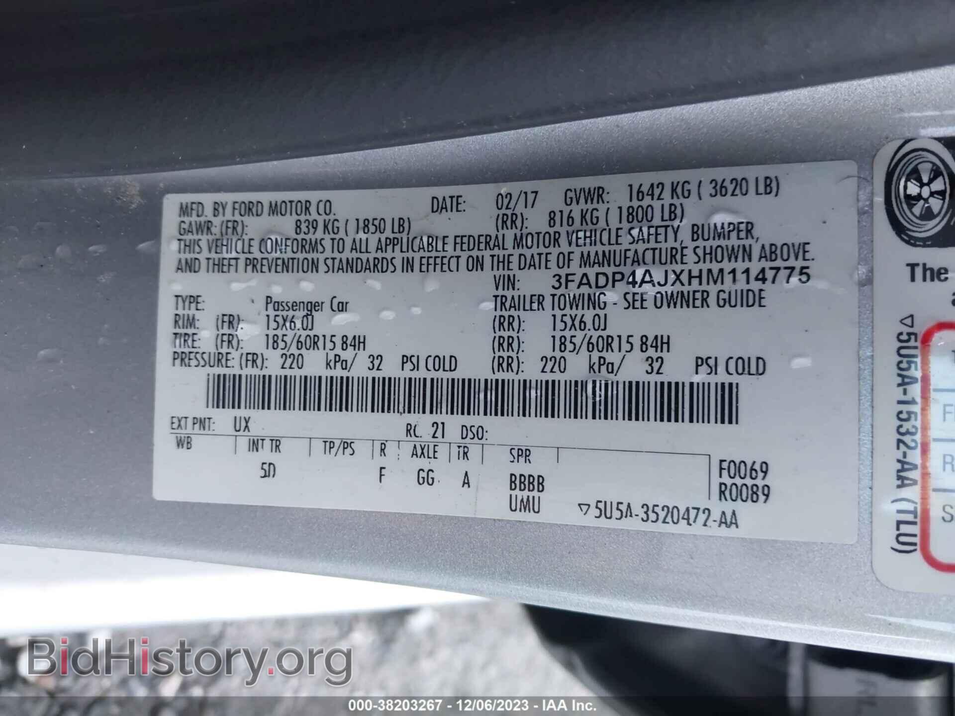 2017 FORD FIESTA - VIN: 3FADP4AJXHM114775 - Фото 9