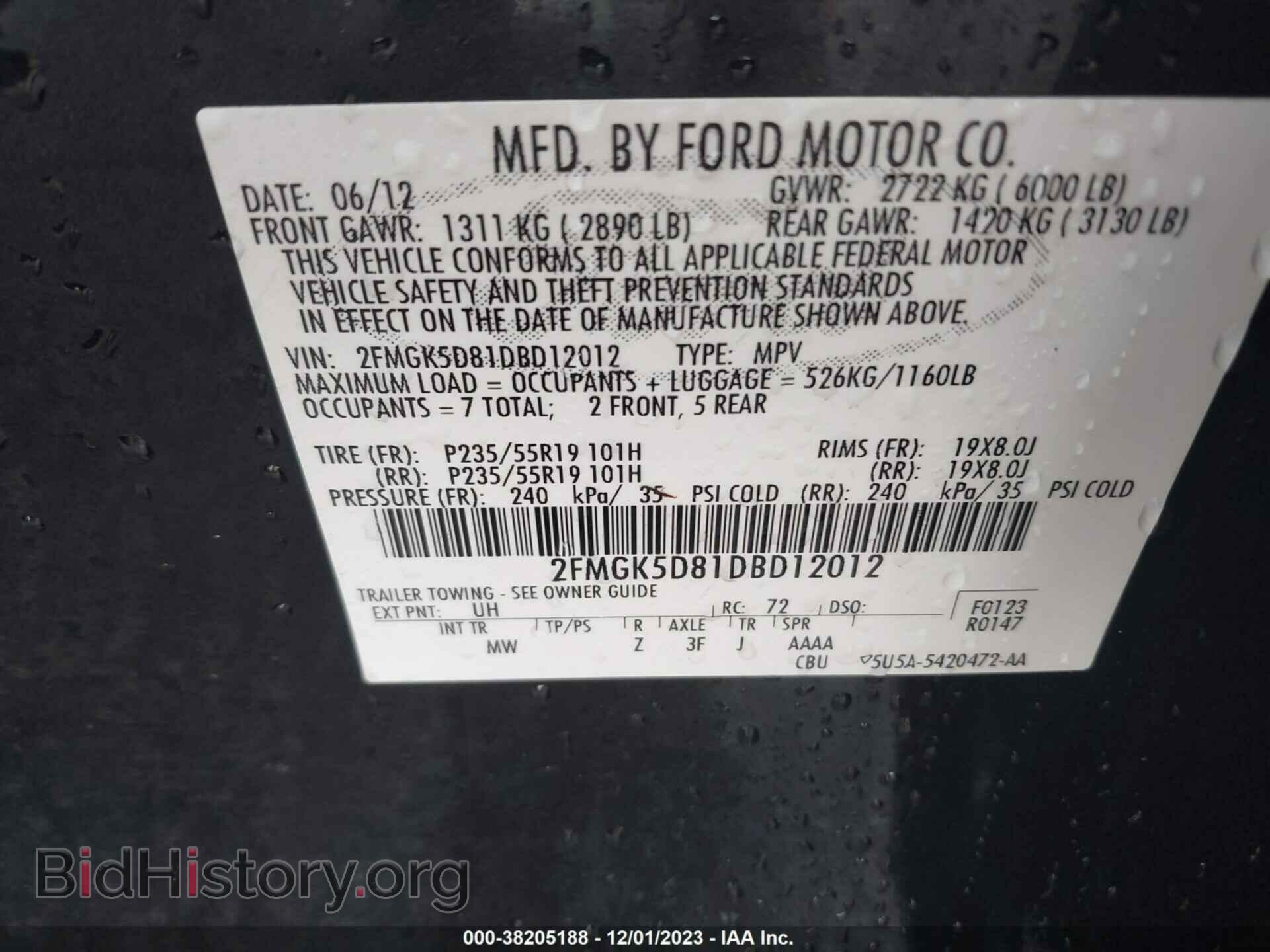 2013 FORD FLEX - VIN: 2FMGK5D81DBD12012 - Photo 9