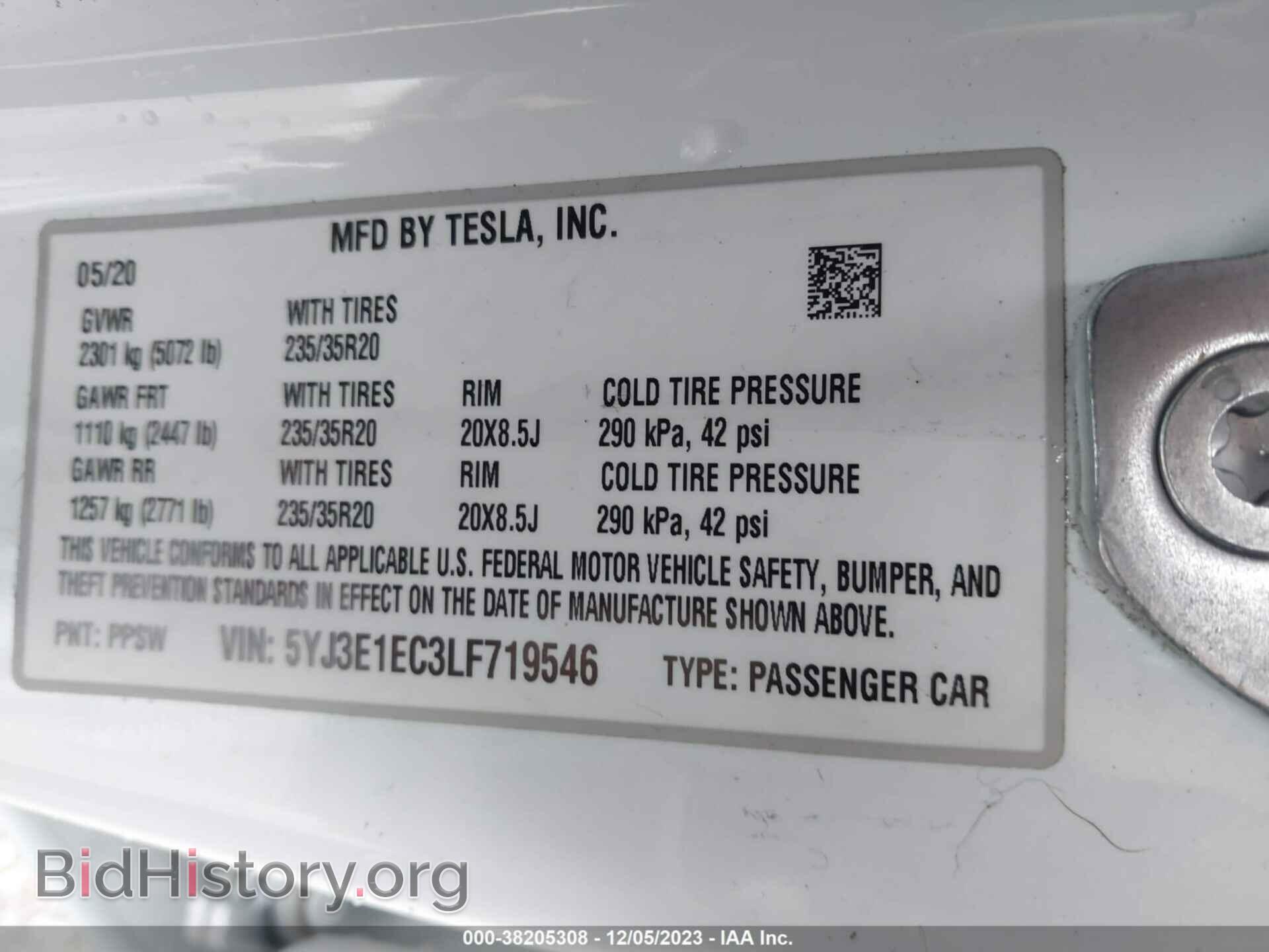 2020 TESLA MODEL 3 - VIN: 5YJ3E1EC3LF719546 - Фото 9