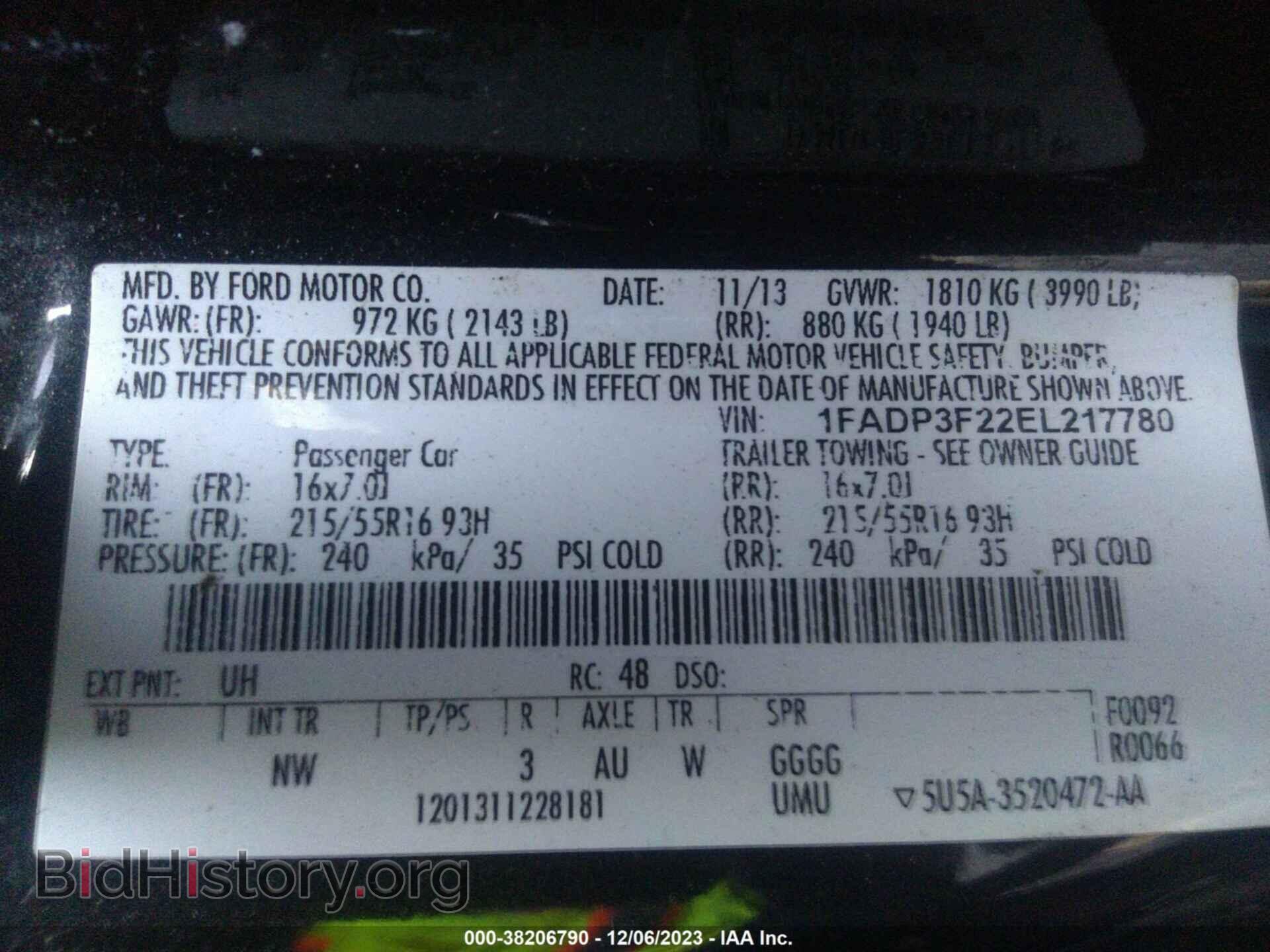 2014 FORD FOCUS - VIN: 1FADP3F22EL217780 - Photo 9