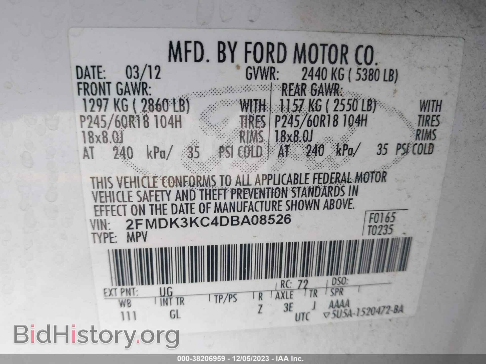 2013 FORD EDGE - VIN: 2FMDK3KC4DBA08526 - Photo 9