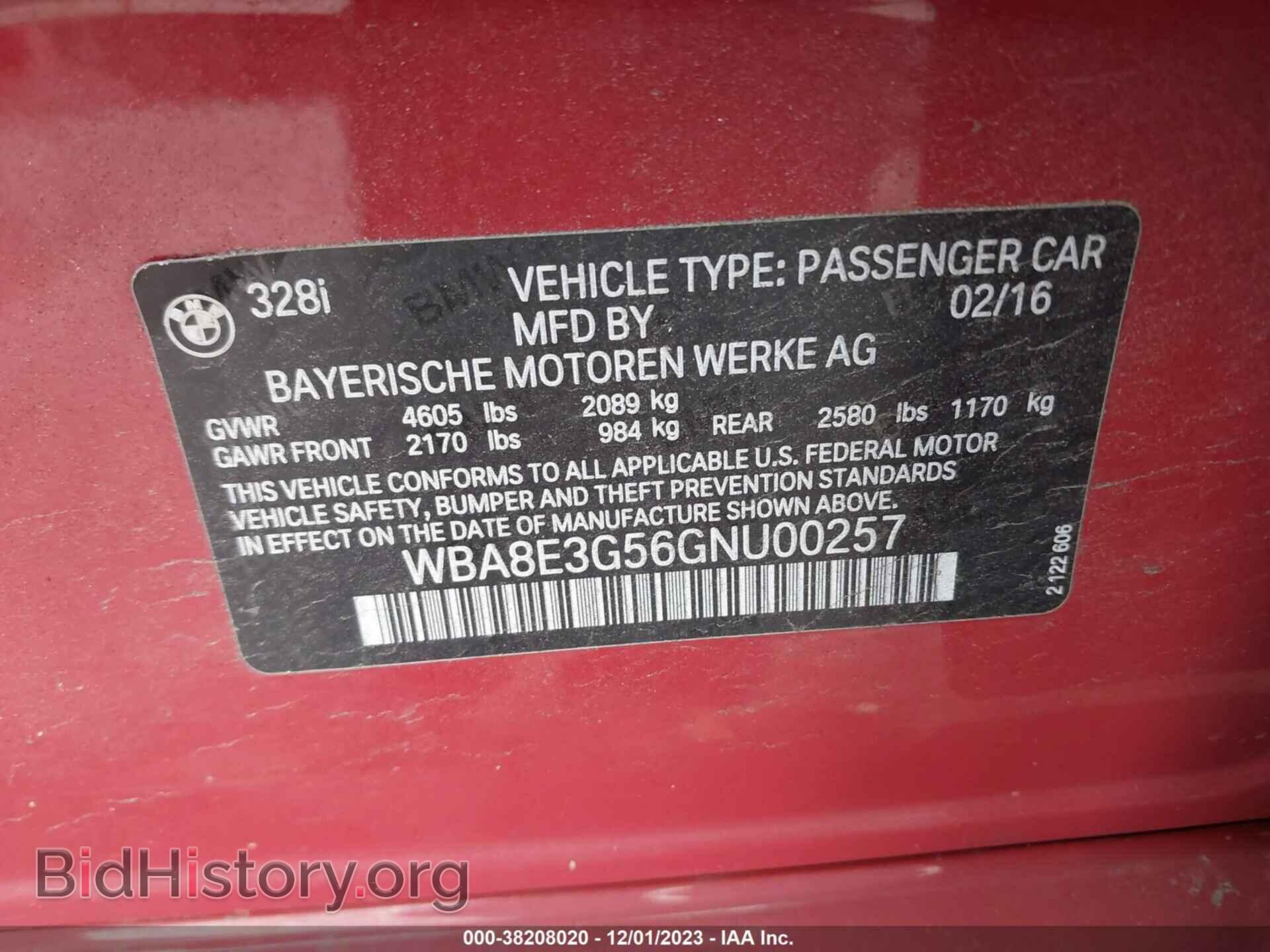2016 BMW 328I - VIN: WBA8E3G56GNU00257 - Фото 9