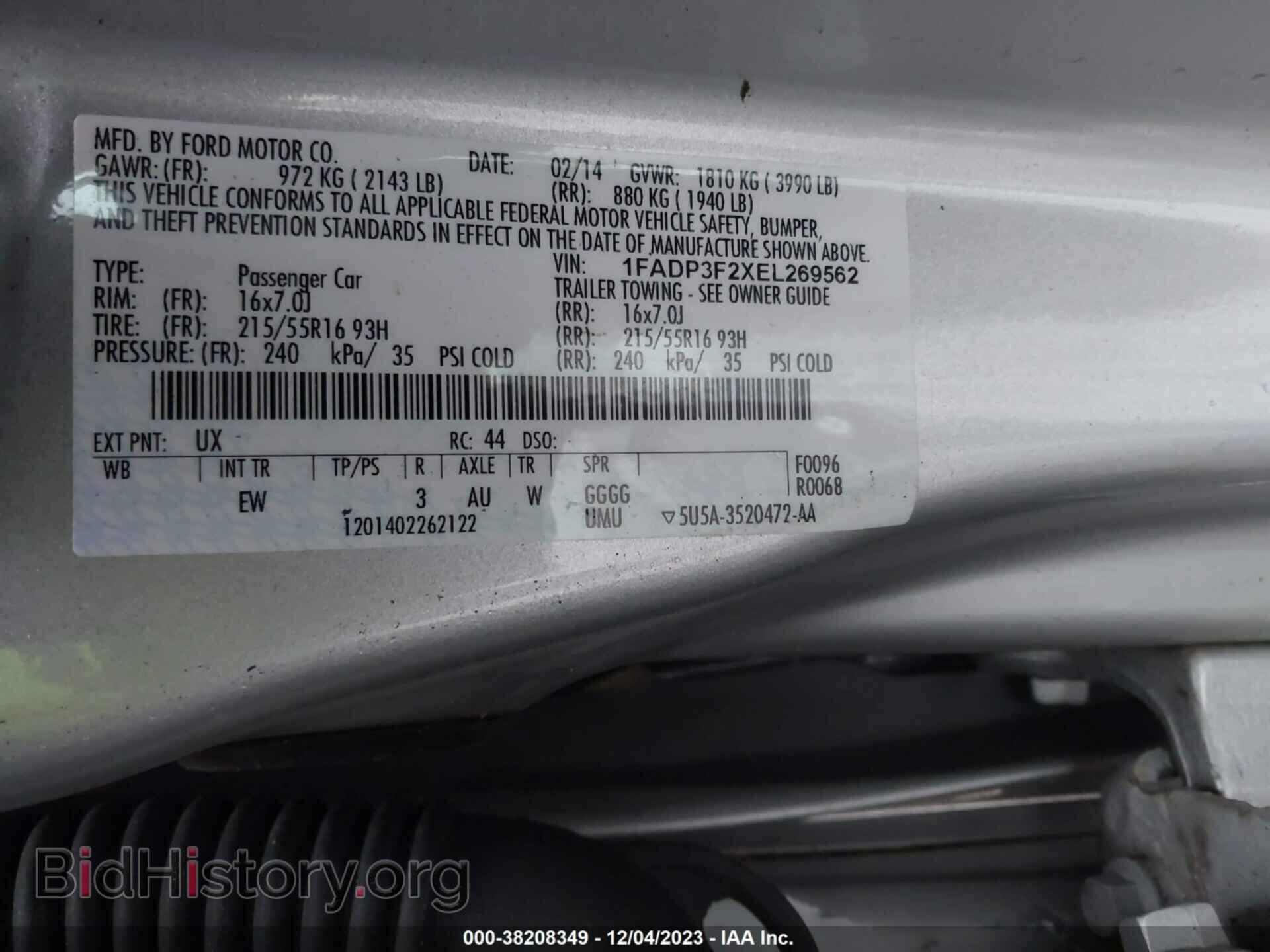 2014 FORD FOCUS - VIN: 1FADP3F2XEL269562 - Photo 9
