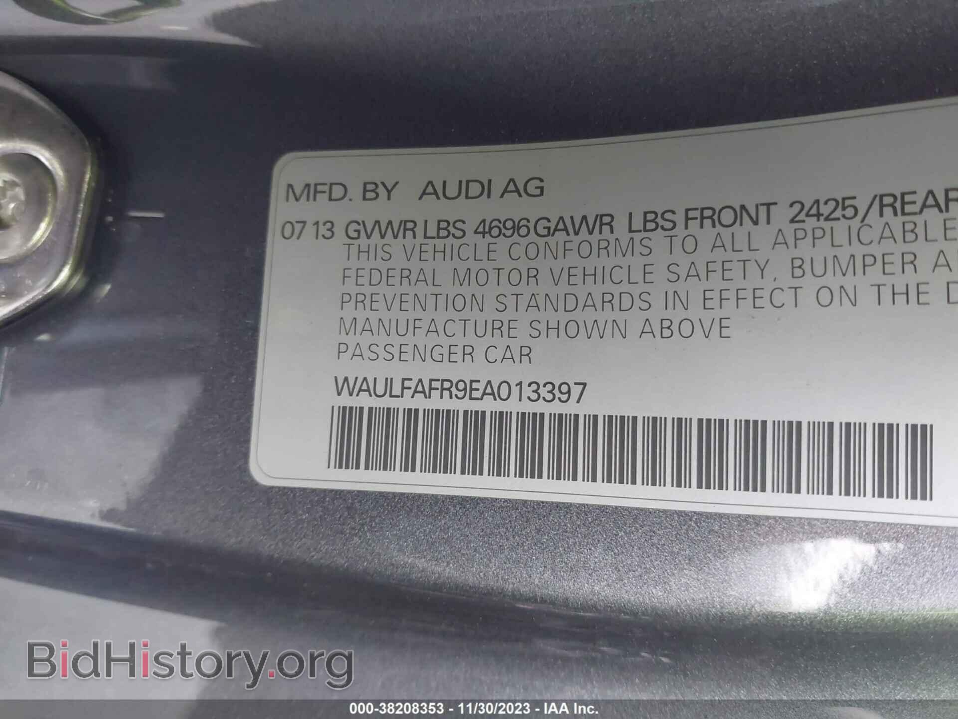 2014 AUDI A5 - VIN: WAULFAFR9EA013397 - Фото 9
