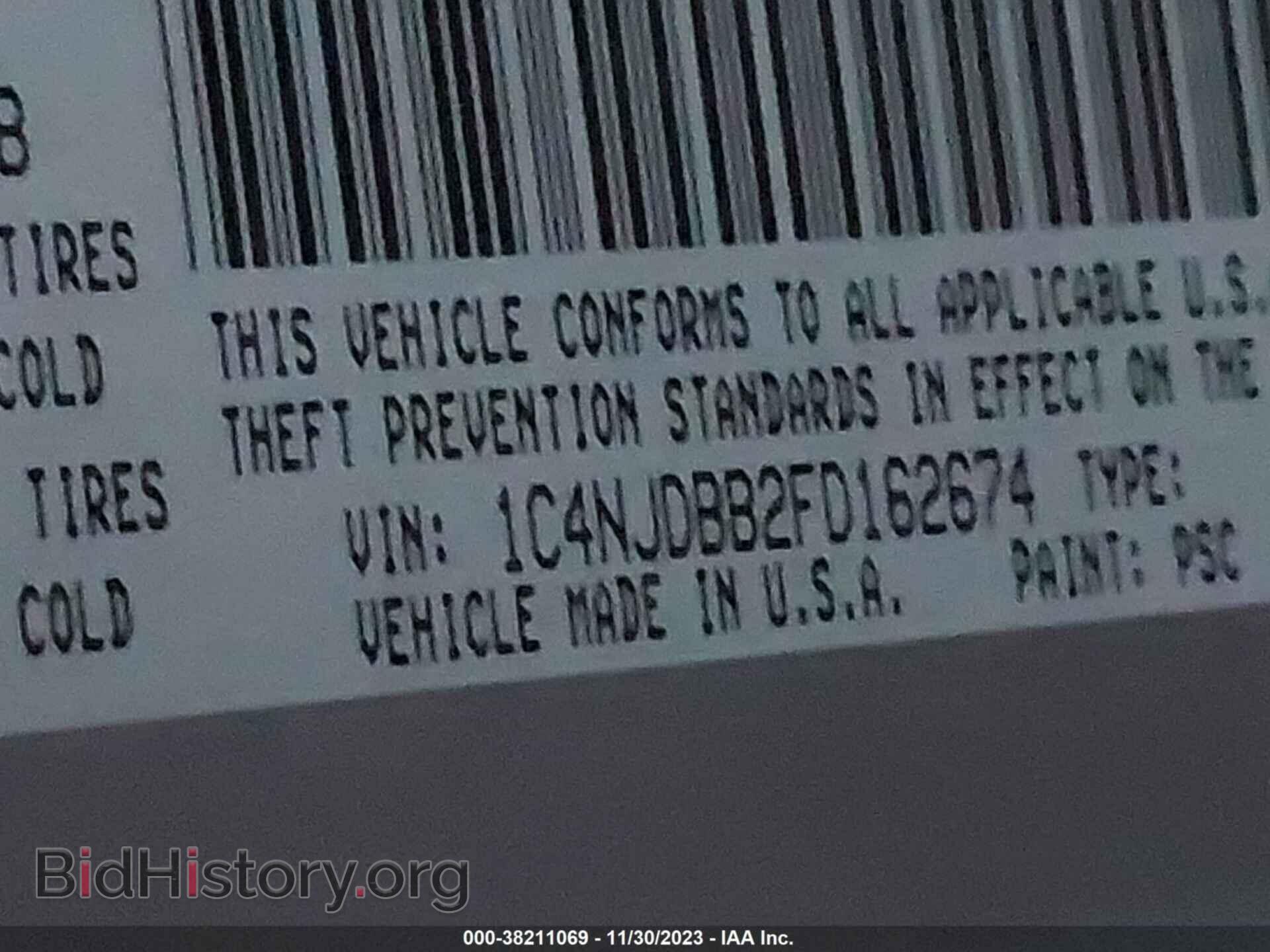 2015 JEEP COMPASS - VIN: 1C4NJDBB2FD162674 - Фото 9