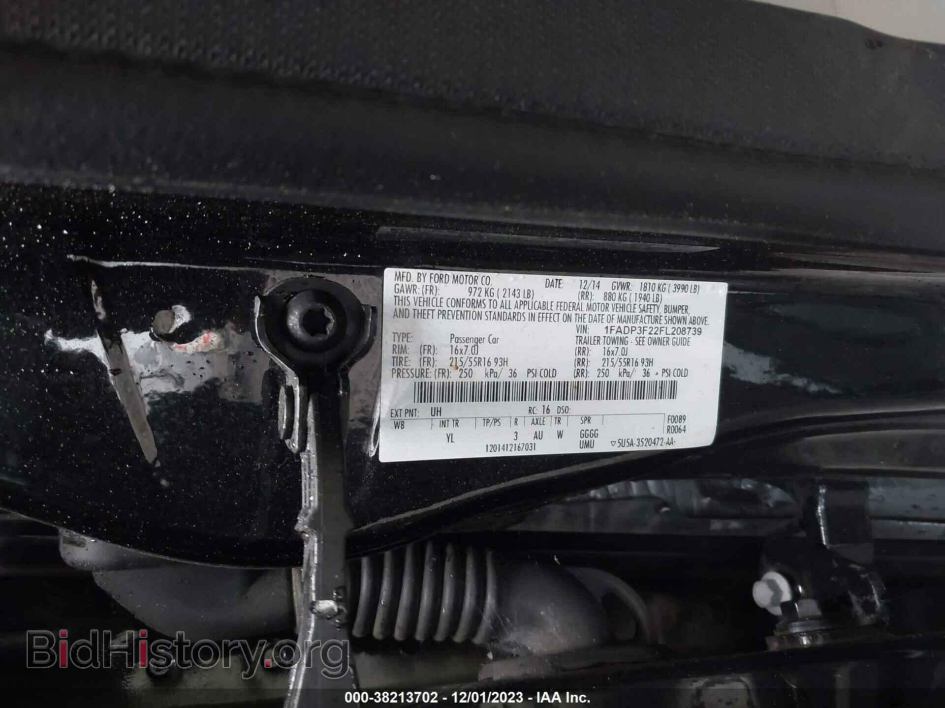 2015 FORD FOCUS - VIN: 1FADP3F22FL208739 - Фото 9