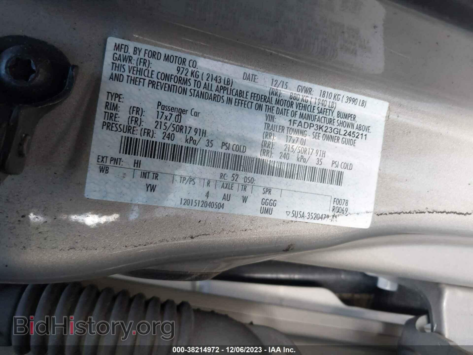 2016 FORD FOCUS - VIN: 1FADP3K23GL245211 - Photo 9