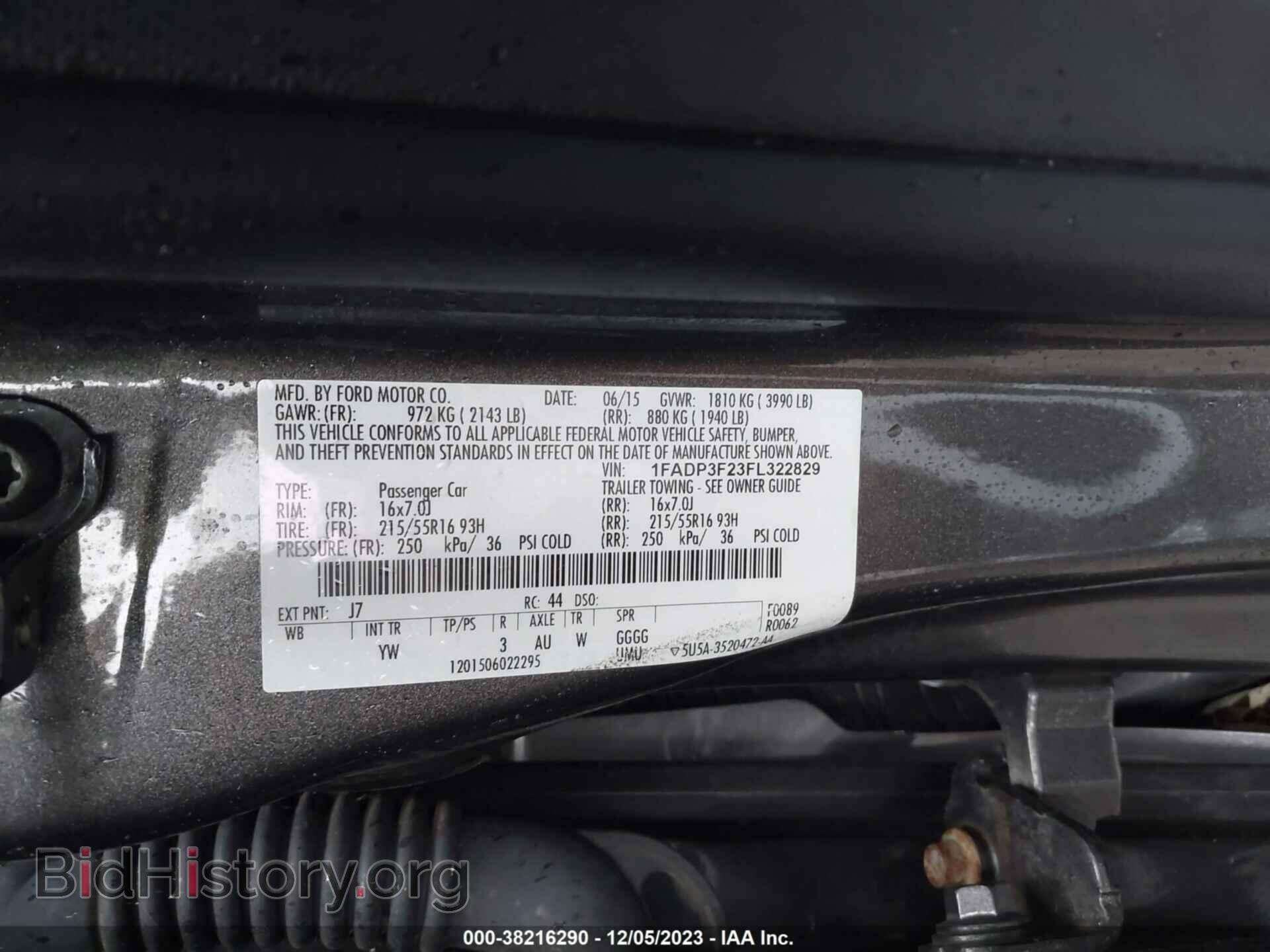 2015 FORD FOCUS - VIN: 1FADP3F23FL322829 - Фото 9
