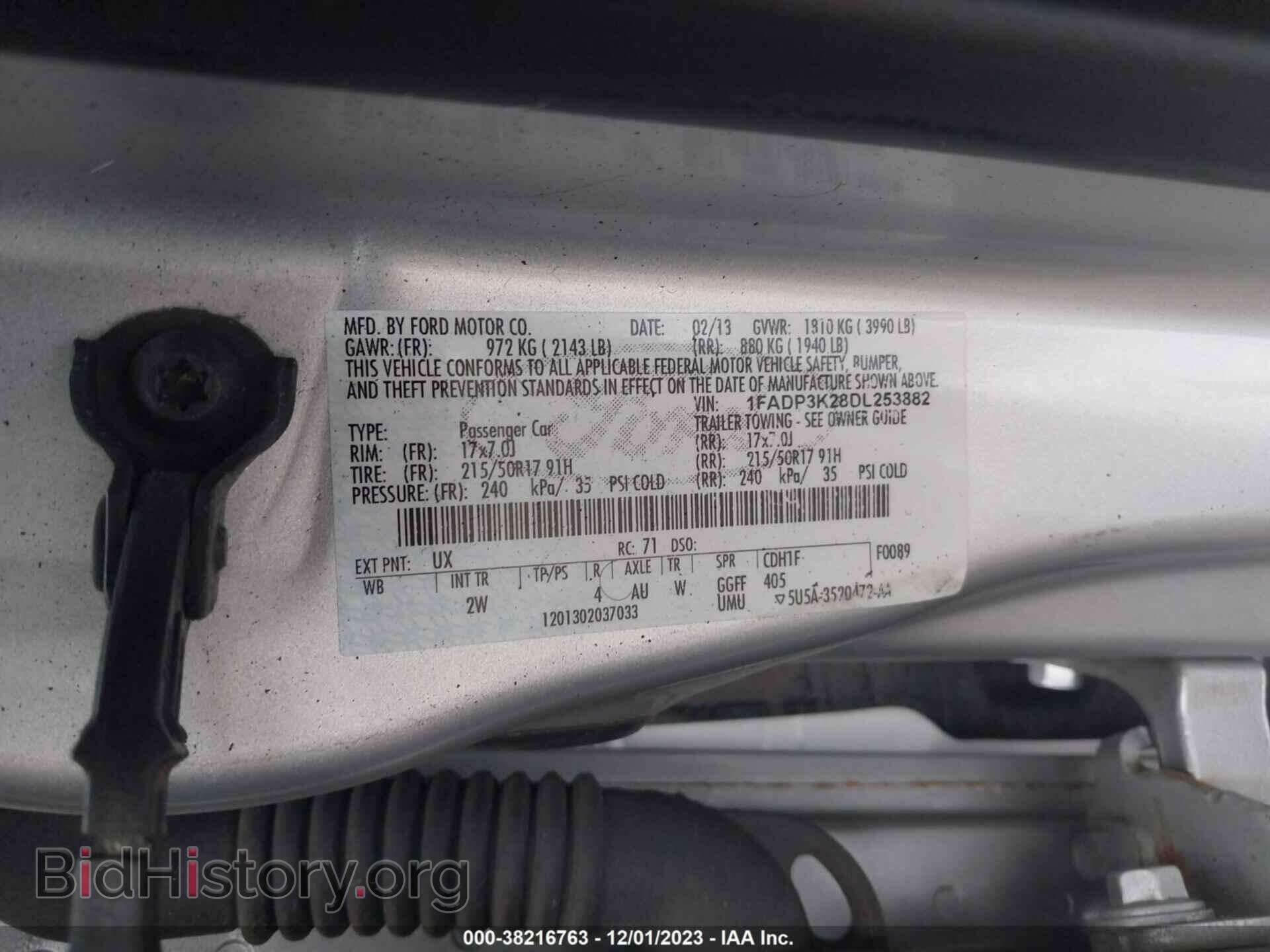 2013 FORD FOCUS - VIN: 1FADP3K28DL253882 - Фото 9