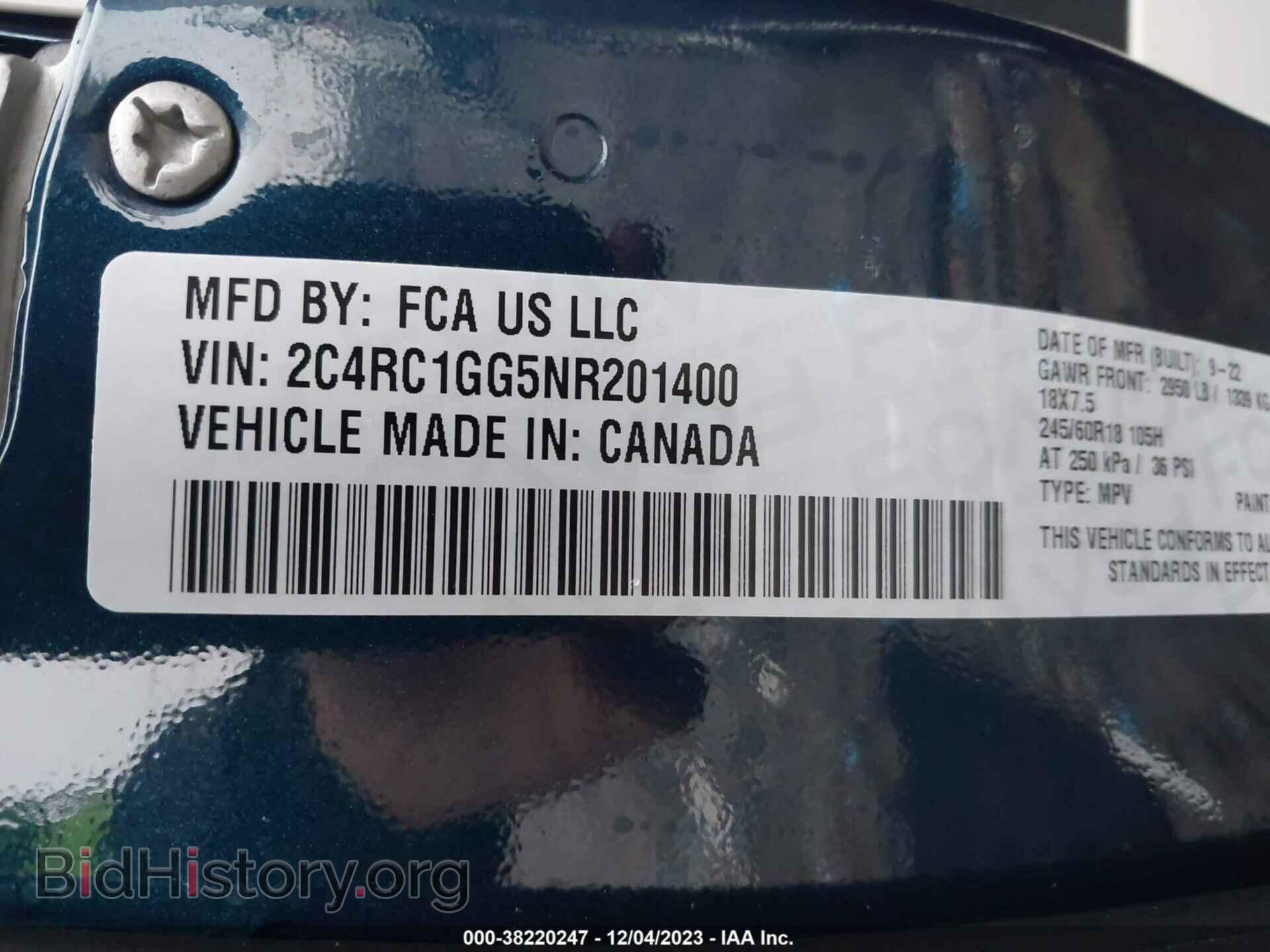 2022 CHRYSLER PACIFICA - VIN: 2C4RC1GG5NR201400 - Фото 9