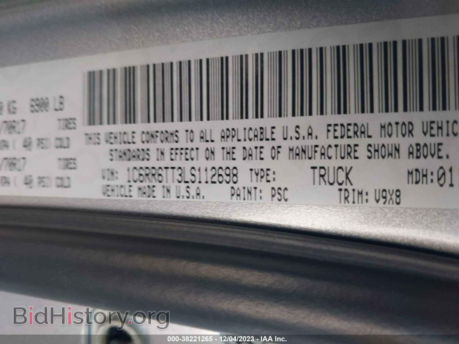 2020 RAM 1500 CLASSIC - VIN: 1C6RR6TT3LS112698 - Фото 9