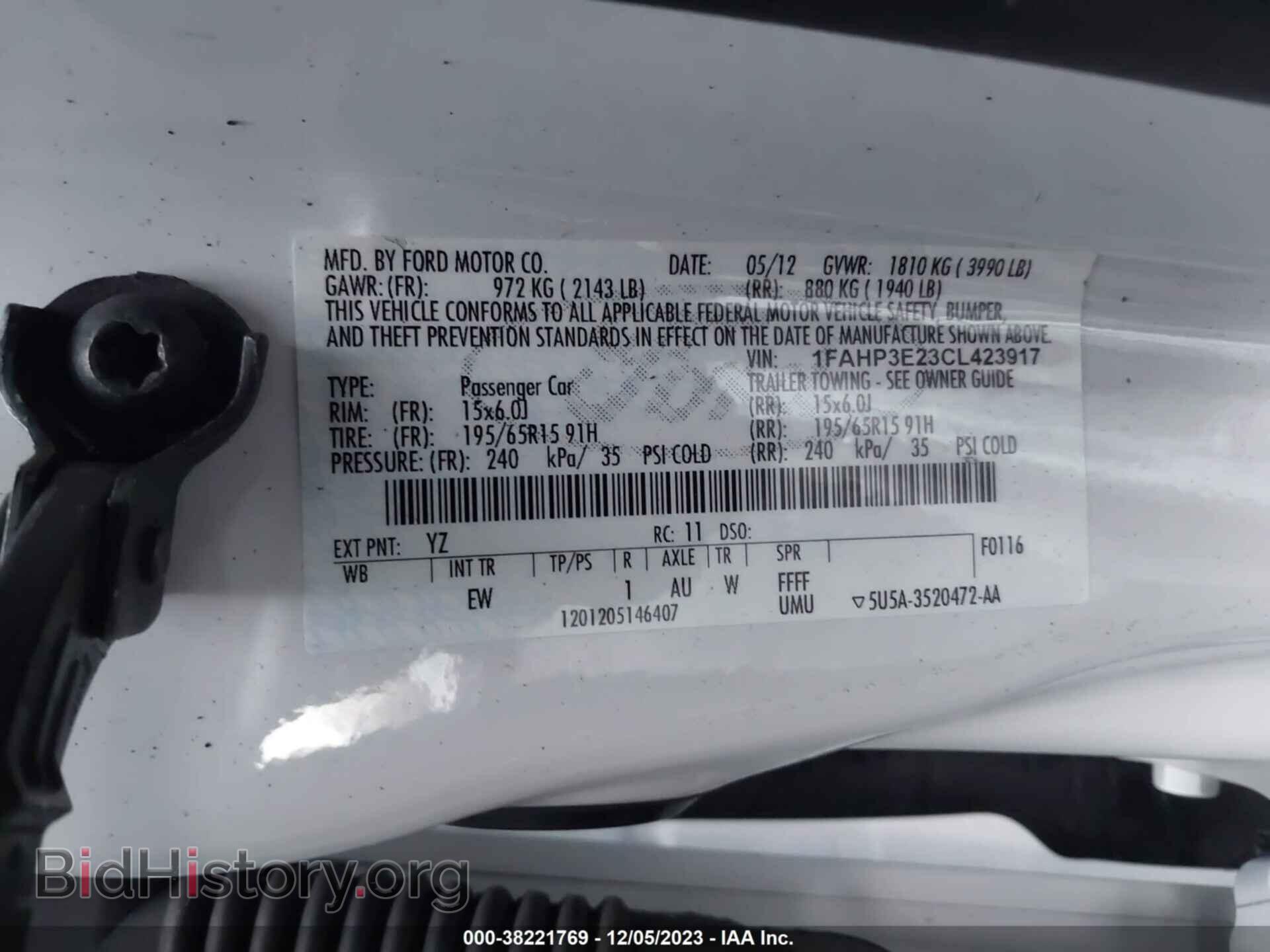 2012 FORD FOCUS - VIN: 1FAHP3E23CL423917 - Photo 9