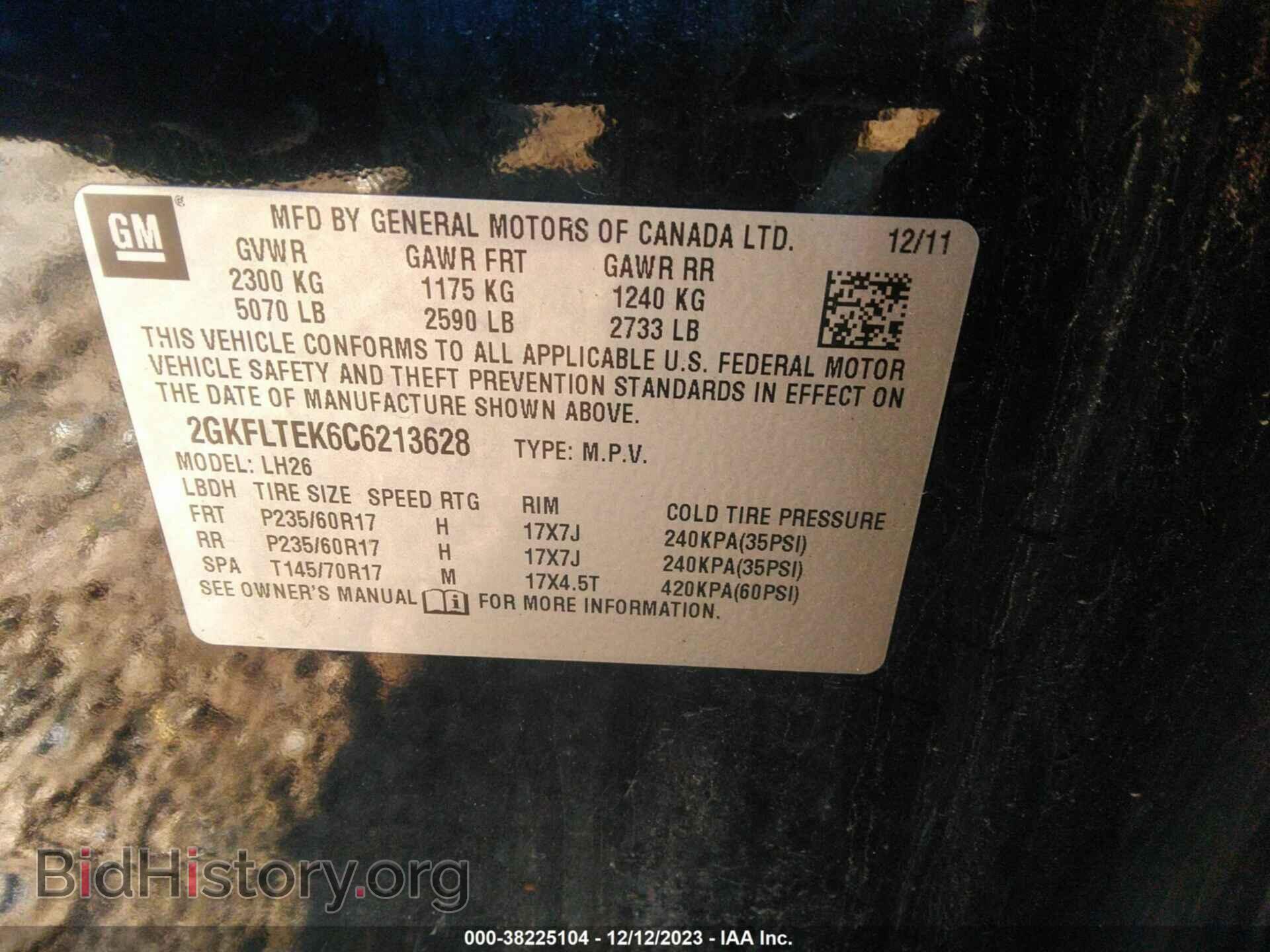 2012 GMC TERRAIN - VIN: 2GKFLTEK6C6213628 - Photo 9