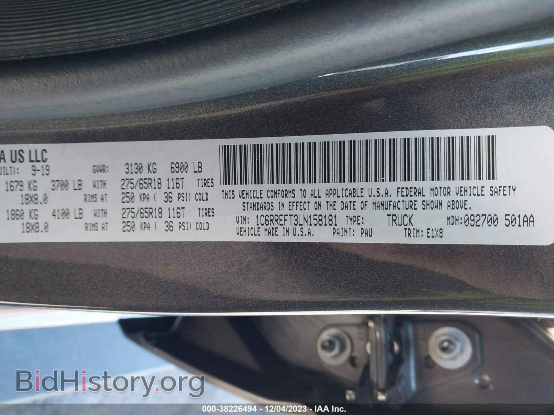 2020 RAM 1500 - VIN: 1C6RREFT3LN158181 - Фото 9