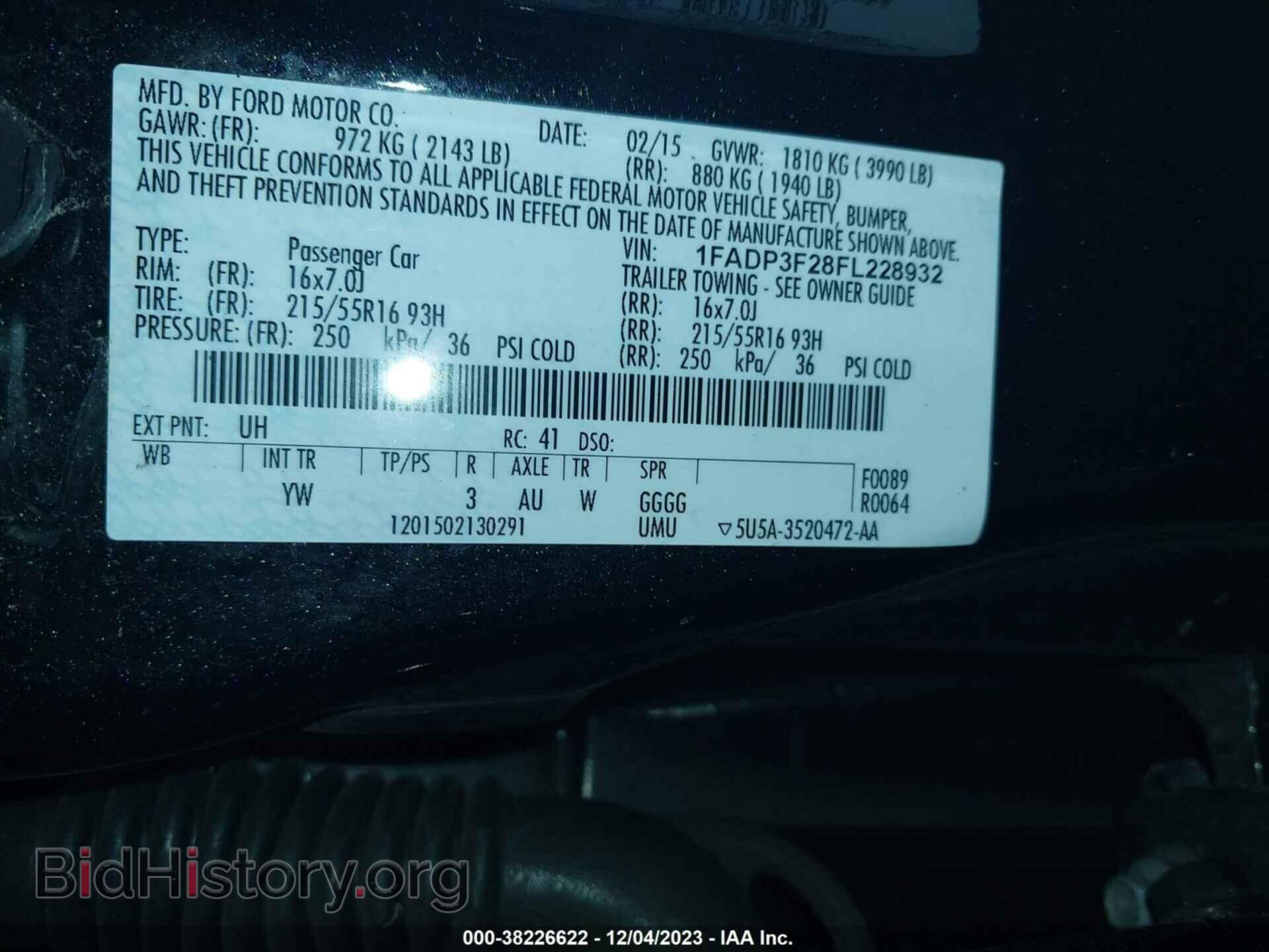 2015 FORD FOCUS - VIN: 1FADP3F28FL228932 - Фото 9