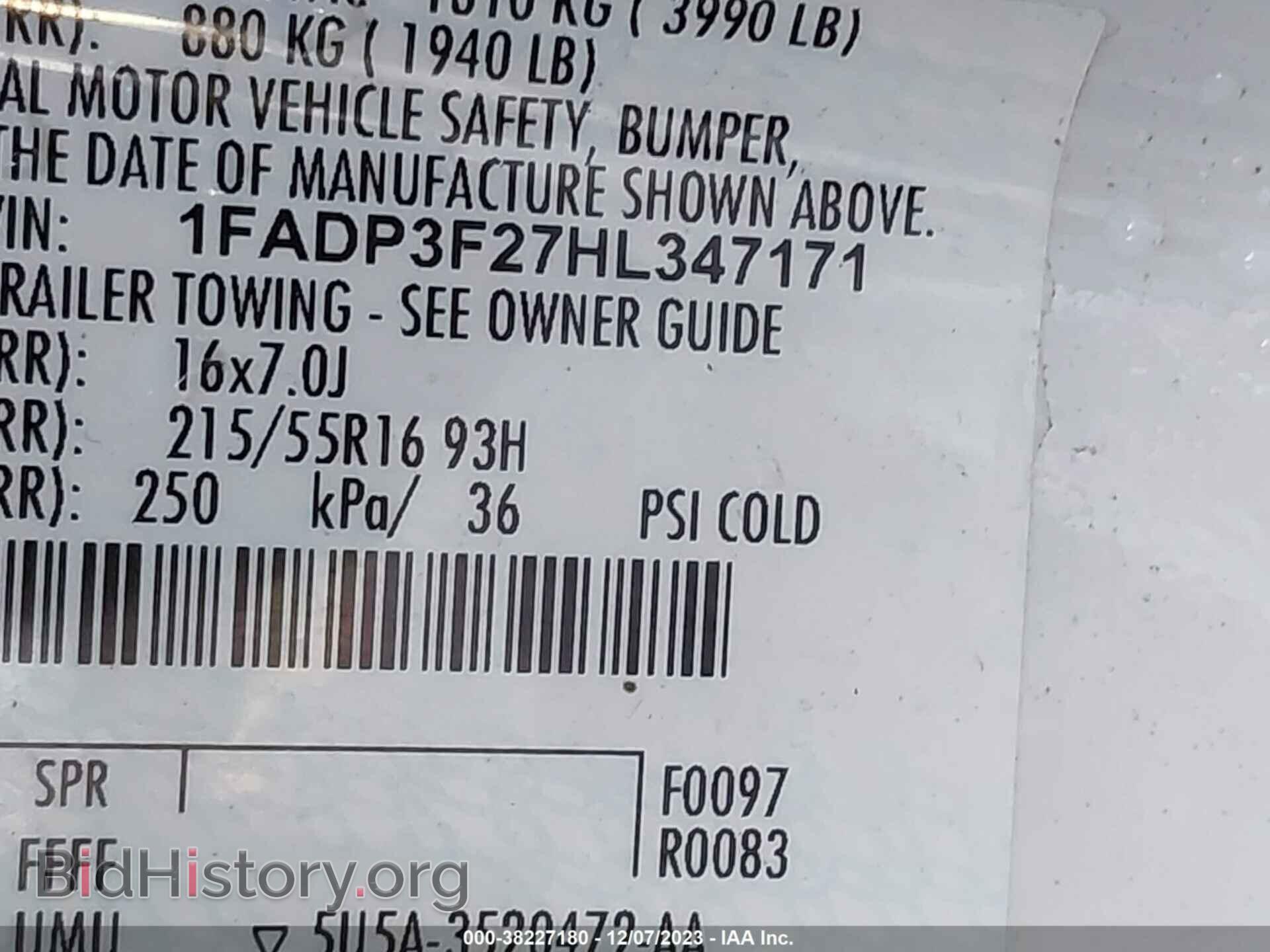 2017 FORD FOCUS - VIN: 1FADP3F27HL347171 - Фото 9