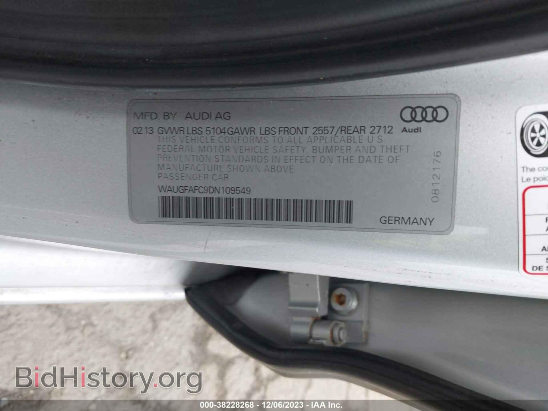 2013 AUDI A6 - VIN: WAUGFAFC9DN109549 - Фото 9