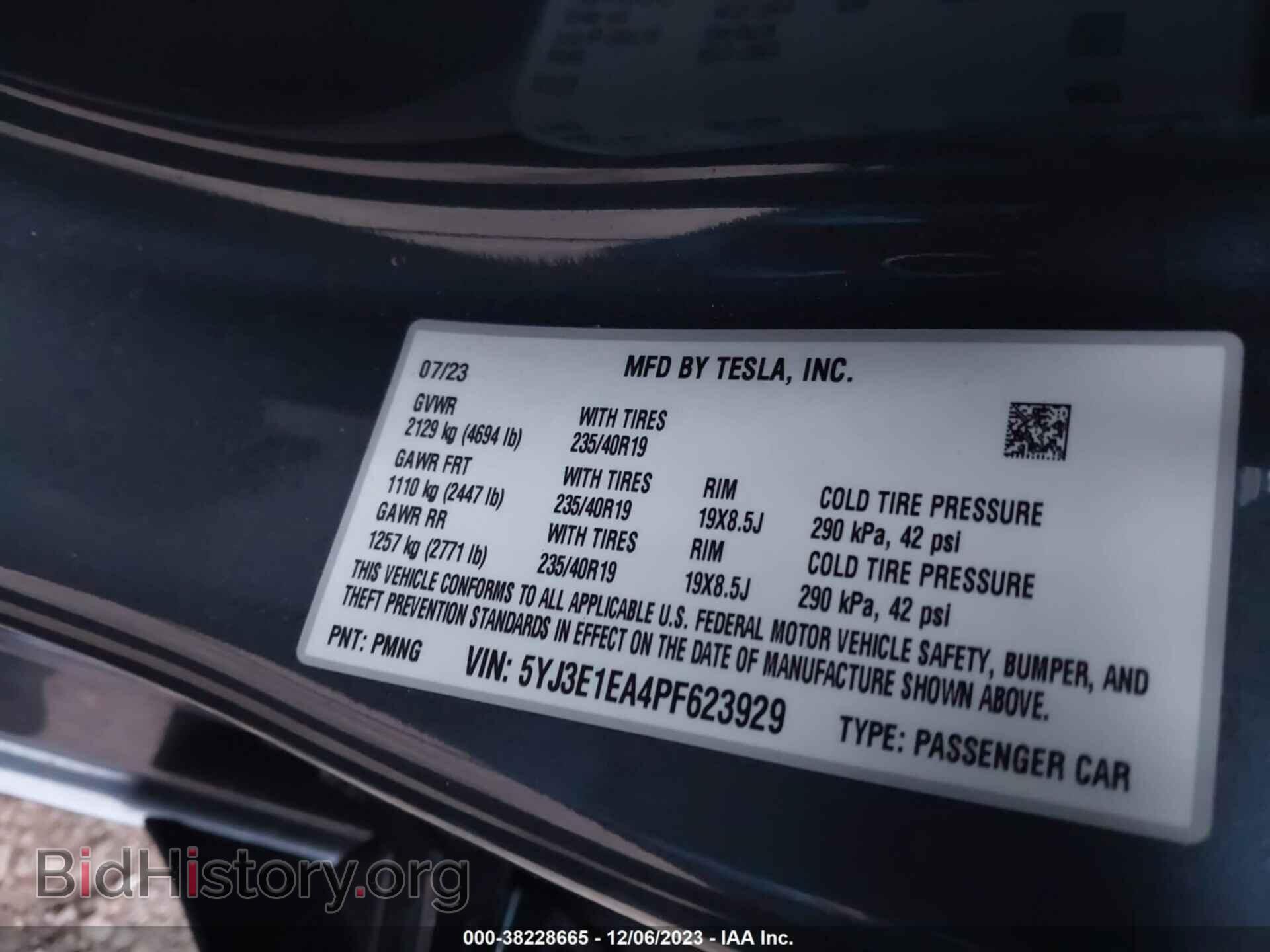 2023 TESLA MODEL 3 - VIN: 5YJ3E1EA4PF623929 - Фото 9