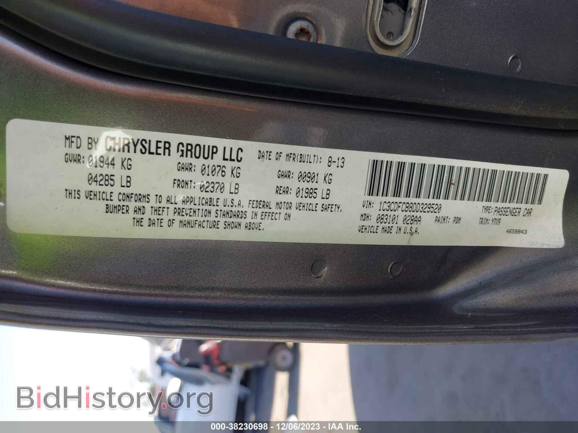 2013 DODGE DART - VIN: 1C3CDFCB8DD329520 - Photo 9