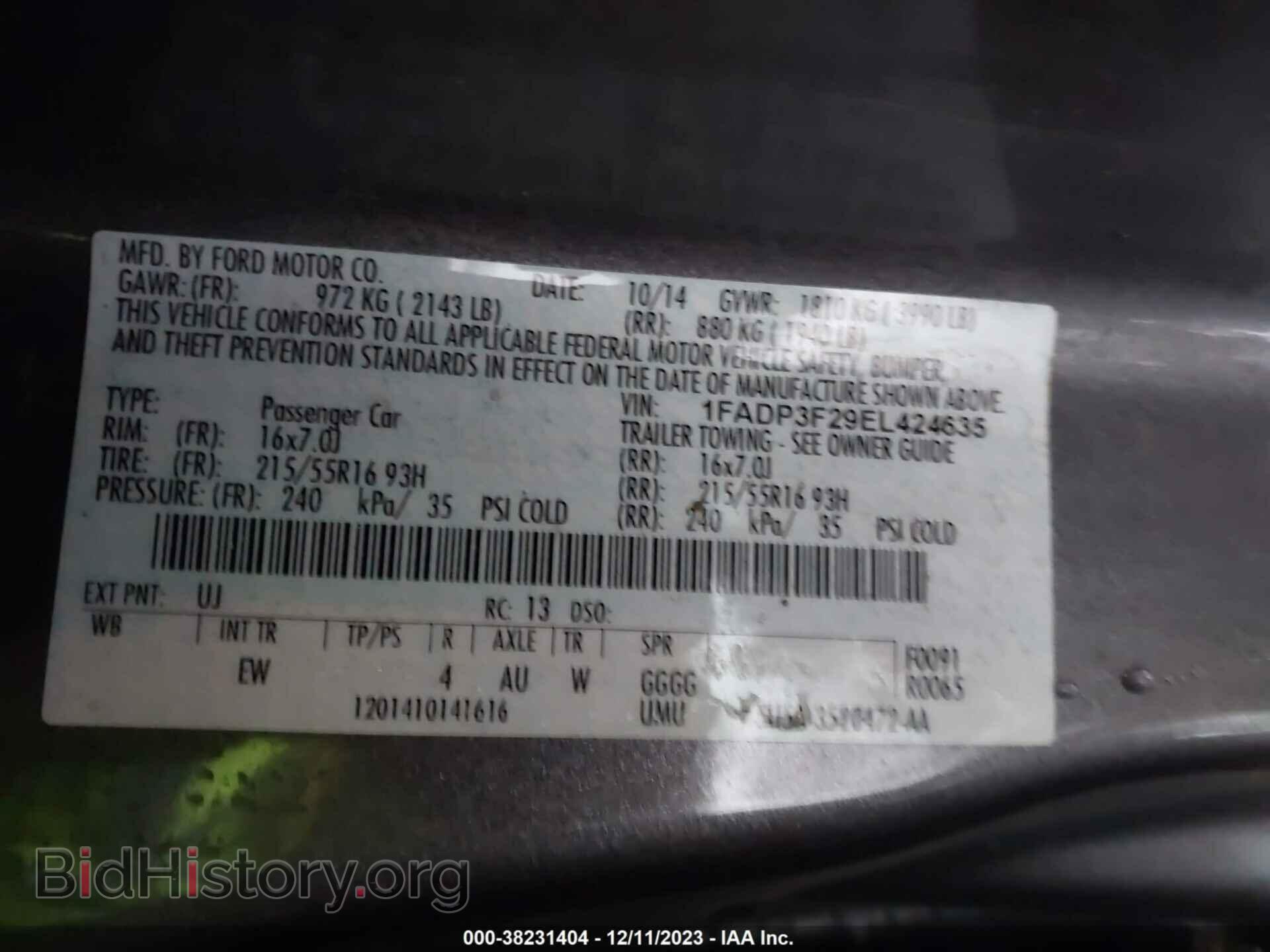 2014 FORD FOCUS - VIN: 1FADP3F29EL424635 - Photo 9